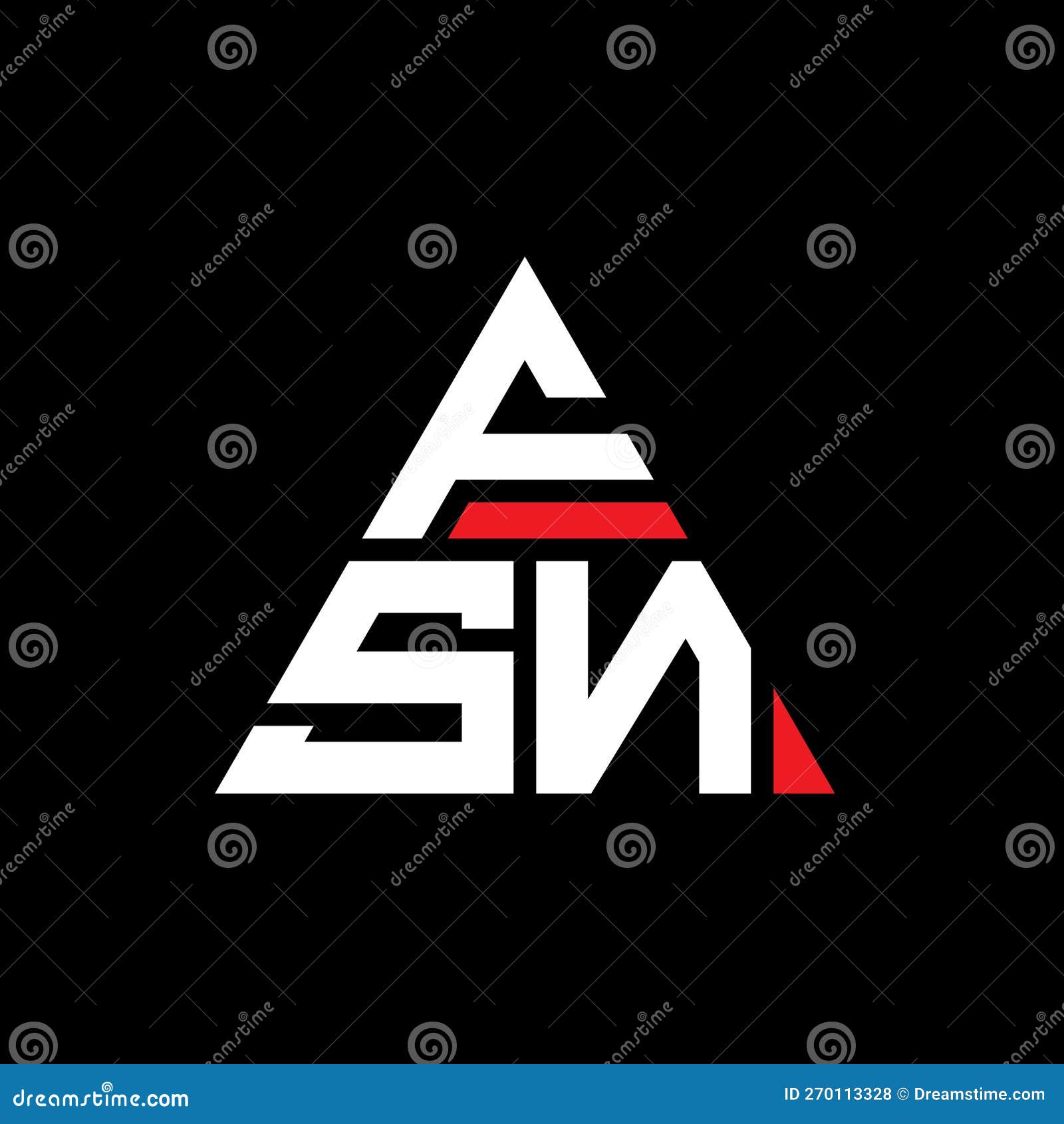 fsn triangle letter logo  with triangle . fsn triangle logo  monogram. fsn triangle  logo template with red