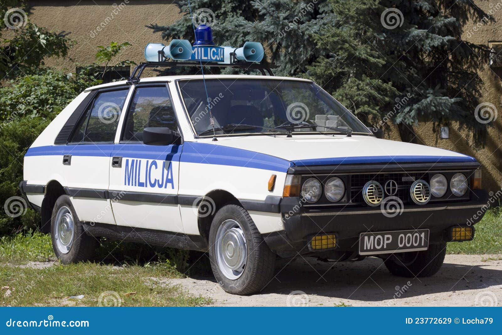 FSO Polonez as car police in police base in Poznan on july 24, 2011.
