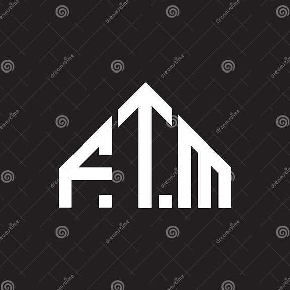 FTM Letter Logo Design on Black Background. FTM Creative Initials