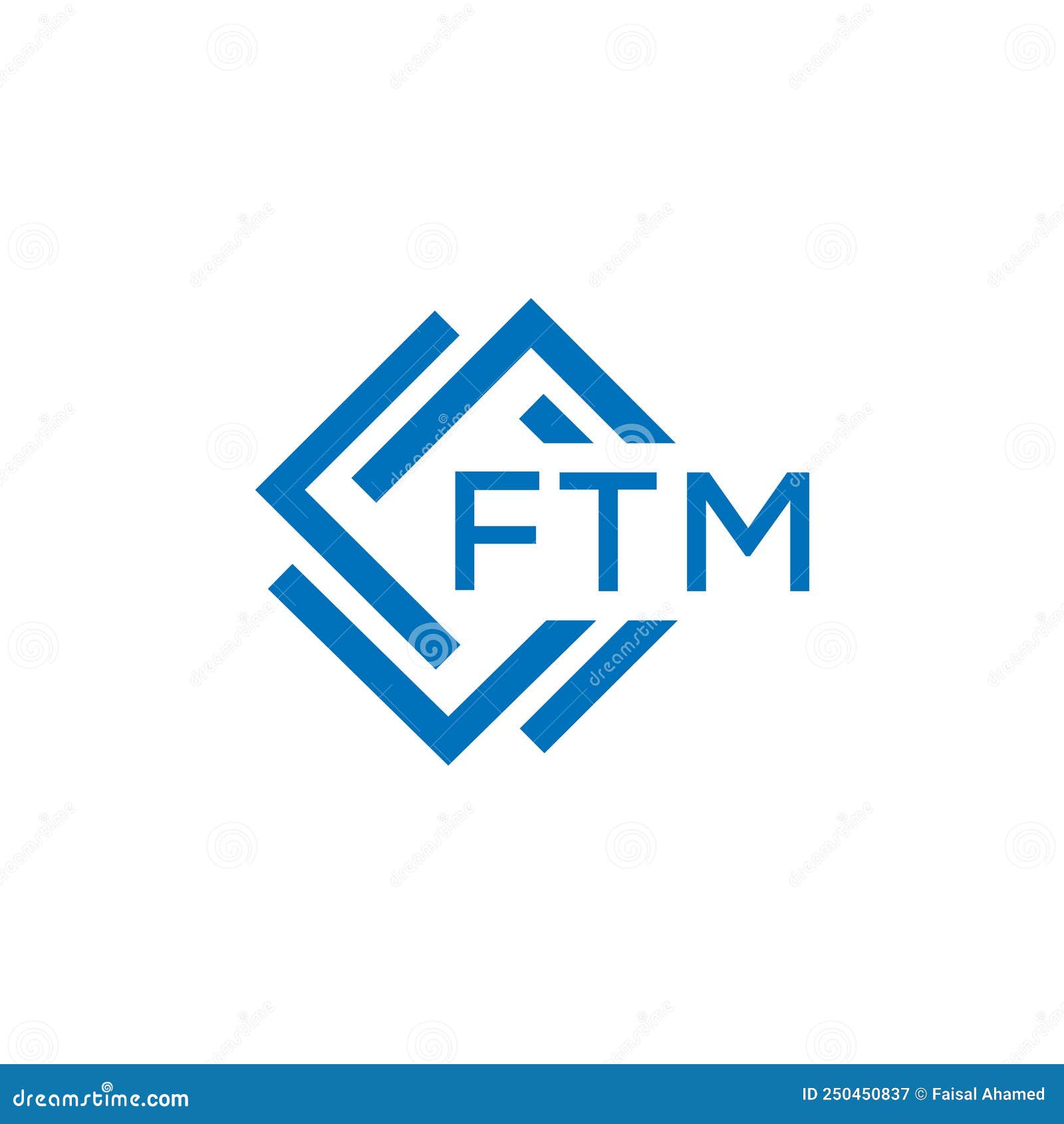 FTM Letter Logo Design on White Background. FTM Creative Circle Letter