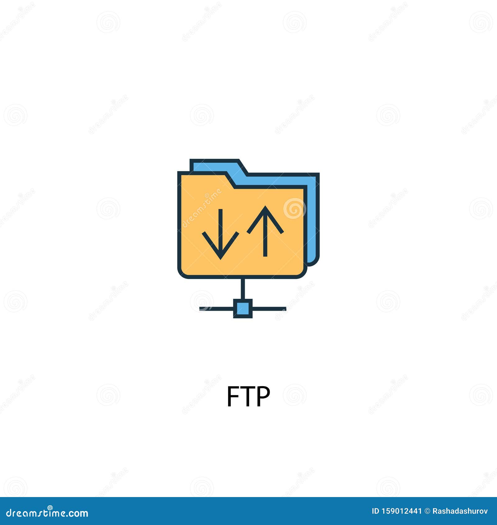 FTP Concept 2 Colored Line Icon Stock Vector - Illustration of file ...