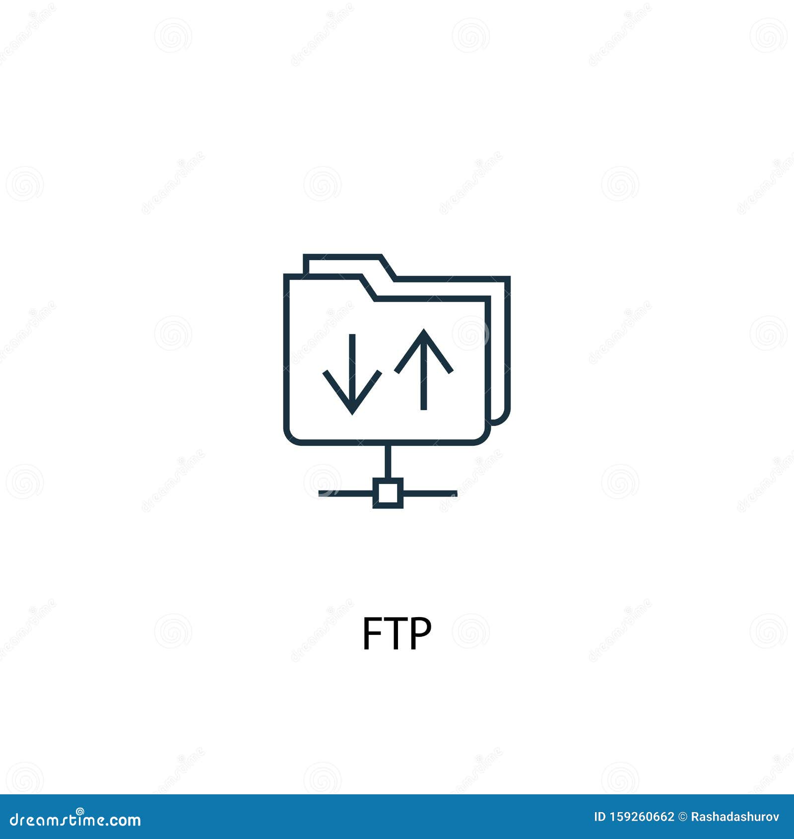 FTP Concept Line Icon. Simple Element Stock Vector - Illustration of ...