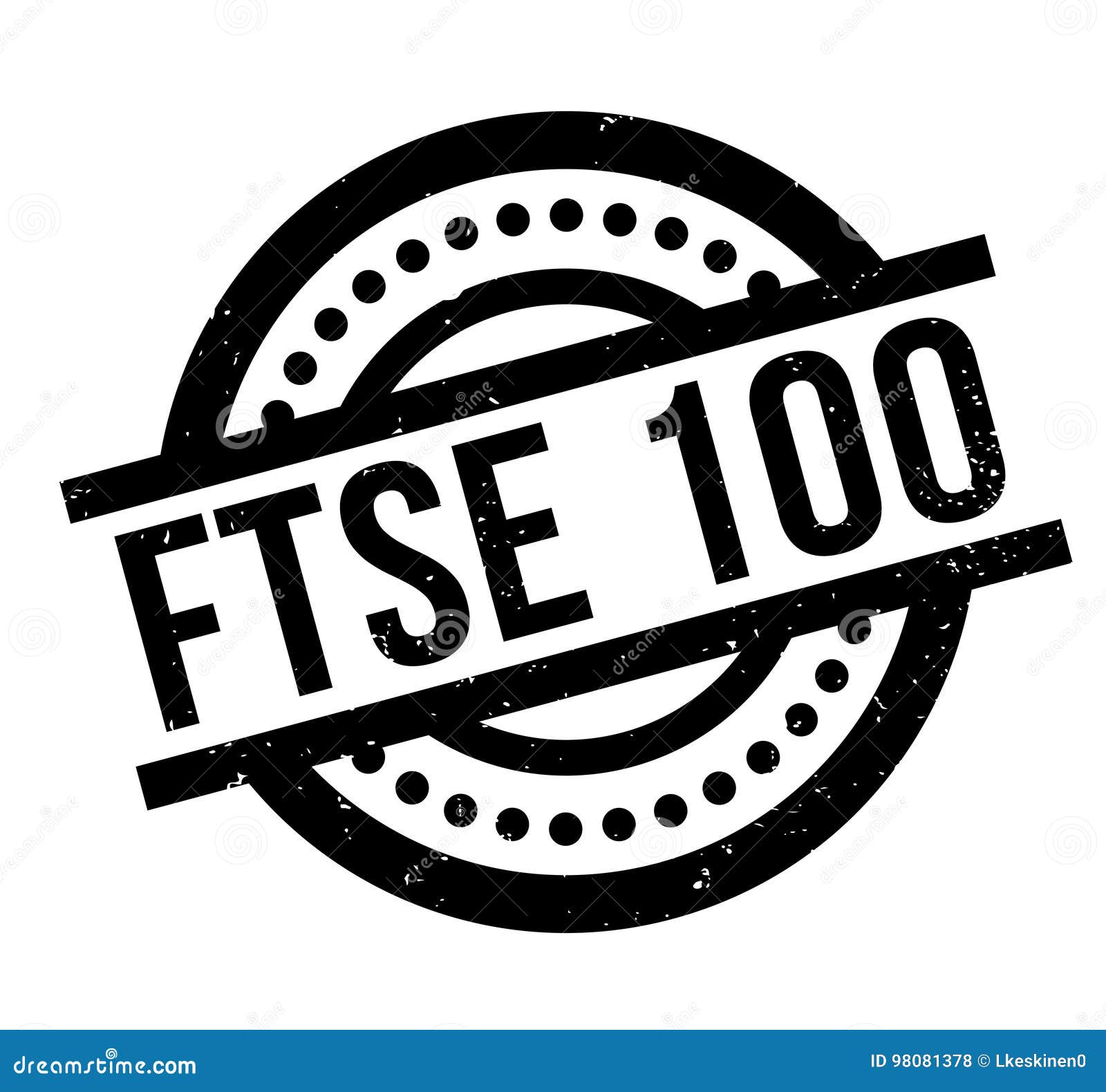Ftse 100 Rubber Stamp Stock Vector Illustration Of Background 98081378
