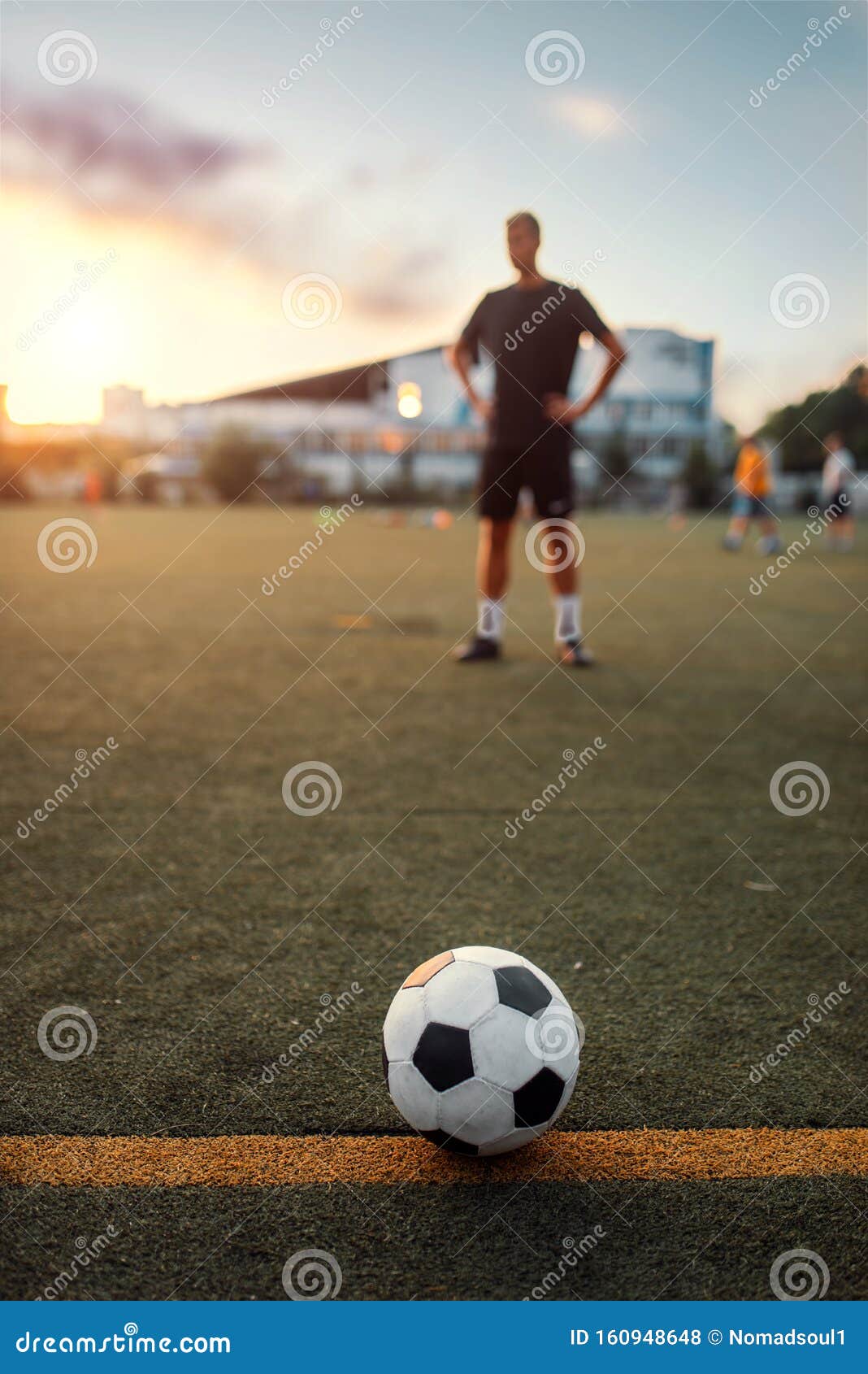 Fußball Online, Spieler Im Hintergrund Stockfoto