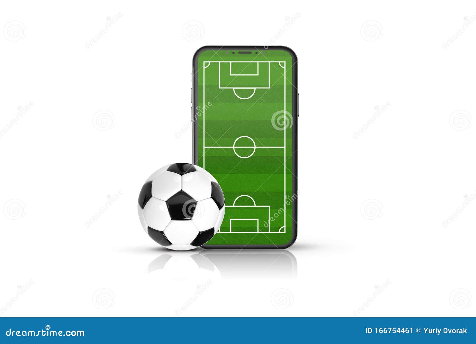 Fußball-Fußball Online-Wettspiel Online-Fußballspiel Mit Live-App Fußballfeld Auf Vektor Abbildung