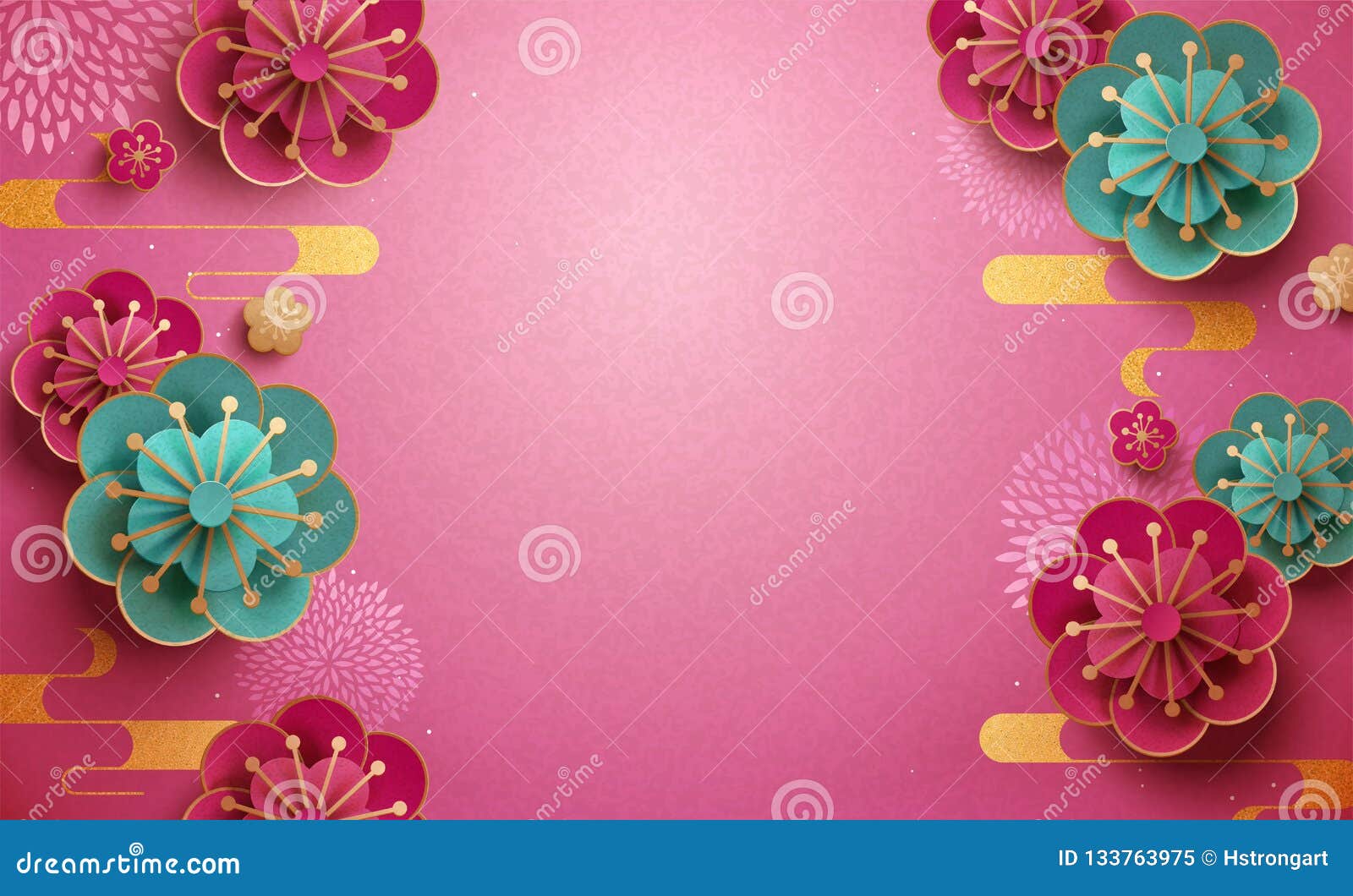 Paper Plum Flower Wallpaper Stock Vector - Illustration of china,  chrysanthemum: 133763975