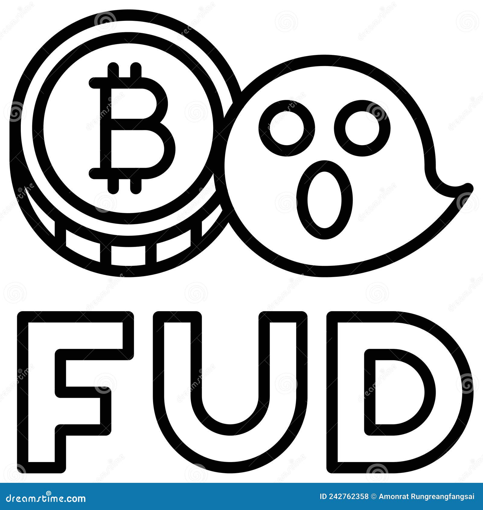 FUD Icon, Bitcoin Related Vector Illustration Stock Vector - Illustration  of finance, doubt: 242762358