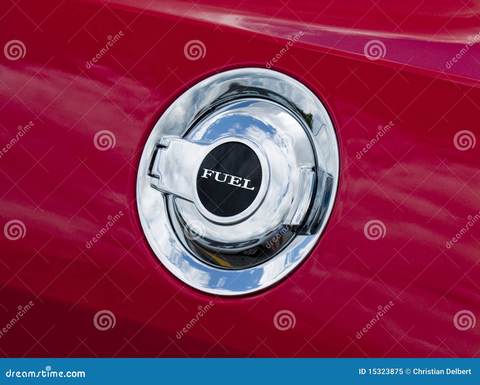 Fuel cap on red car stock image. Image of station, gasoline 15323875