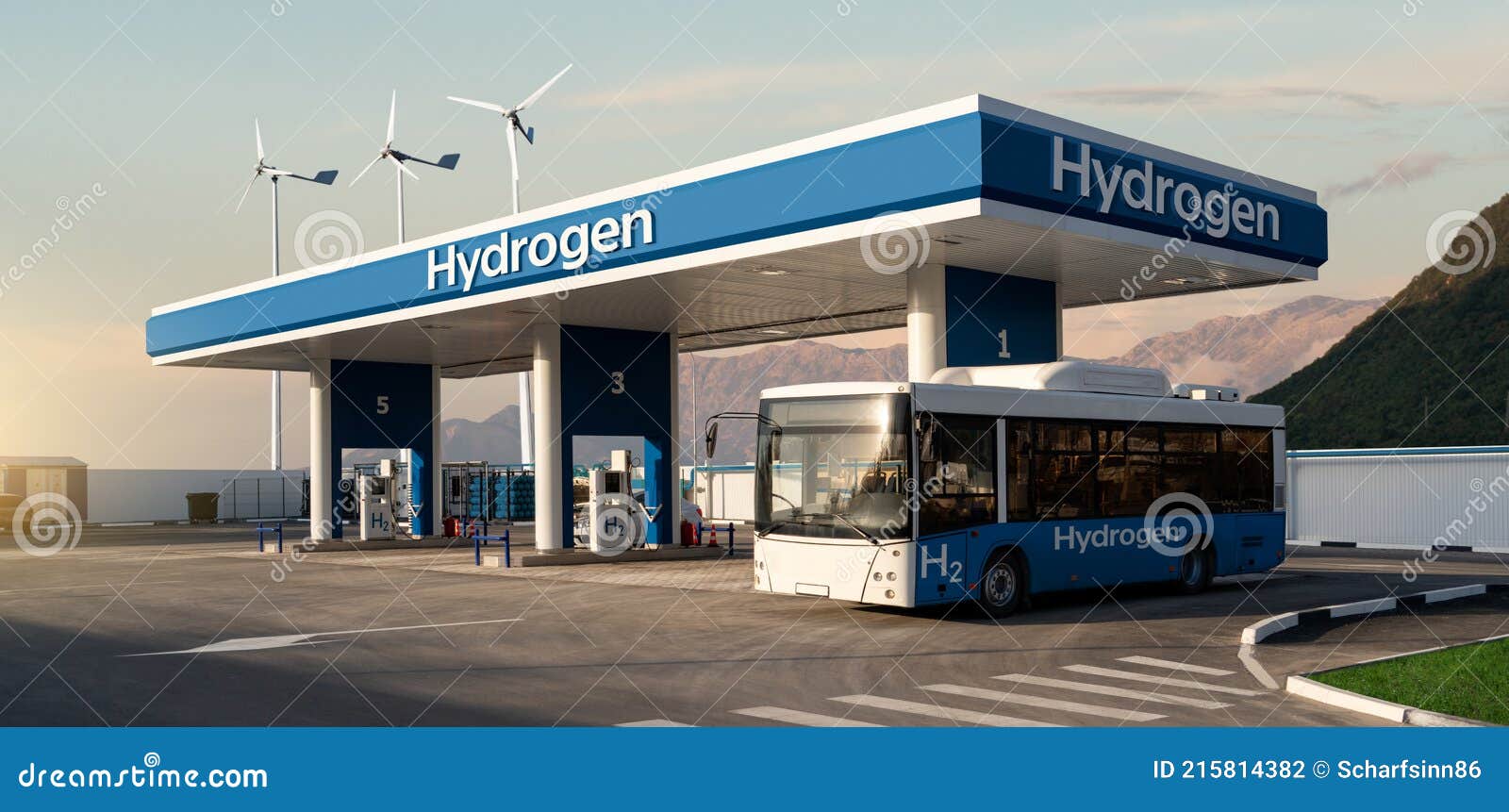 Fuel Cell Powered Autonomous Car Filling Gas In Fuel Cell Hydrogen