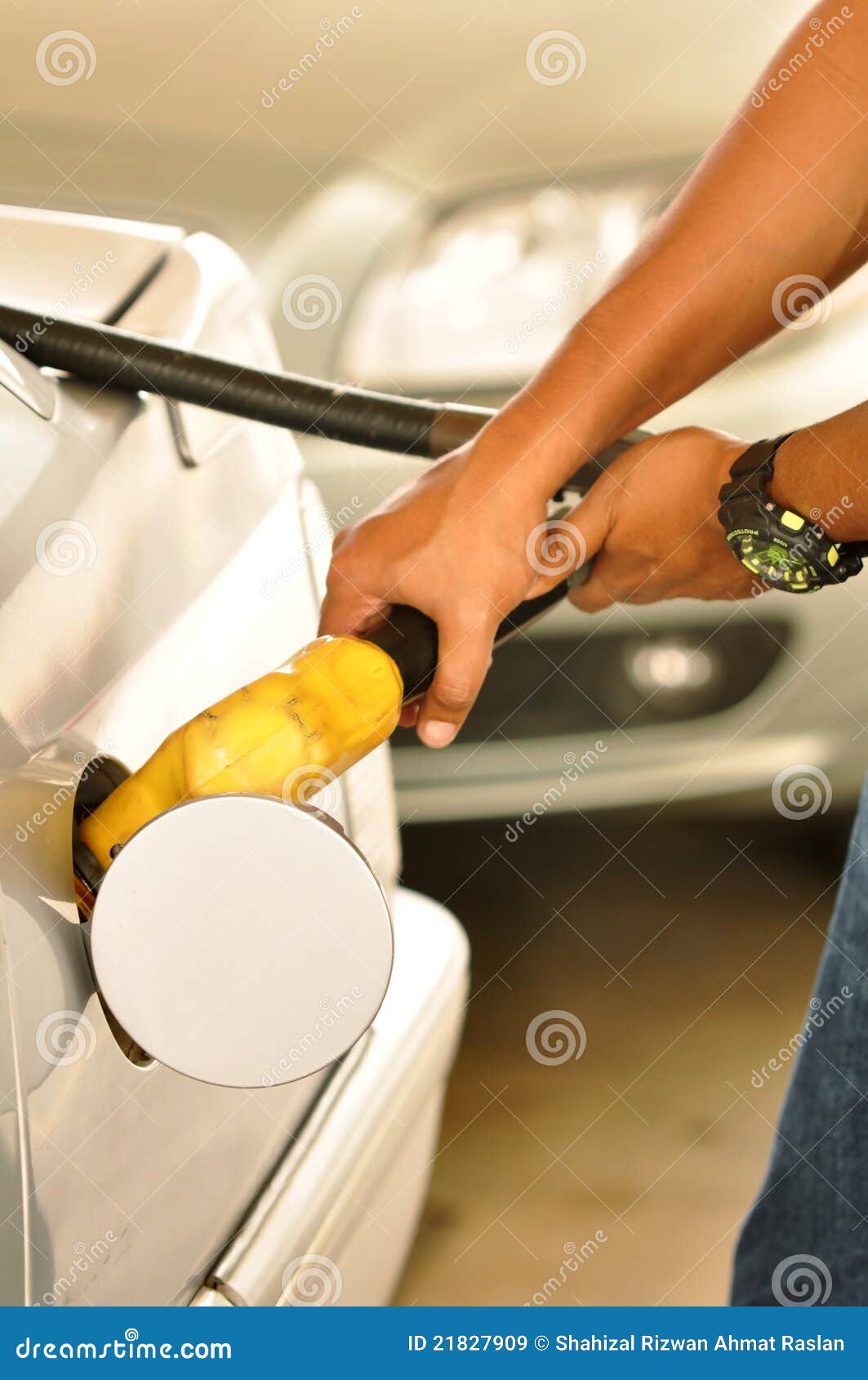 Fuel Filling at Gas Station Stock Image Image of filling, reflection 21827909