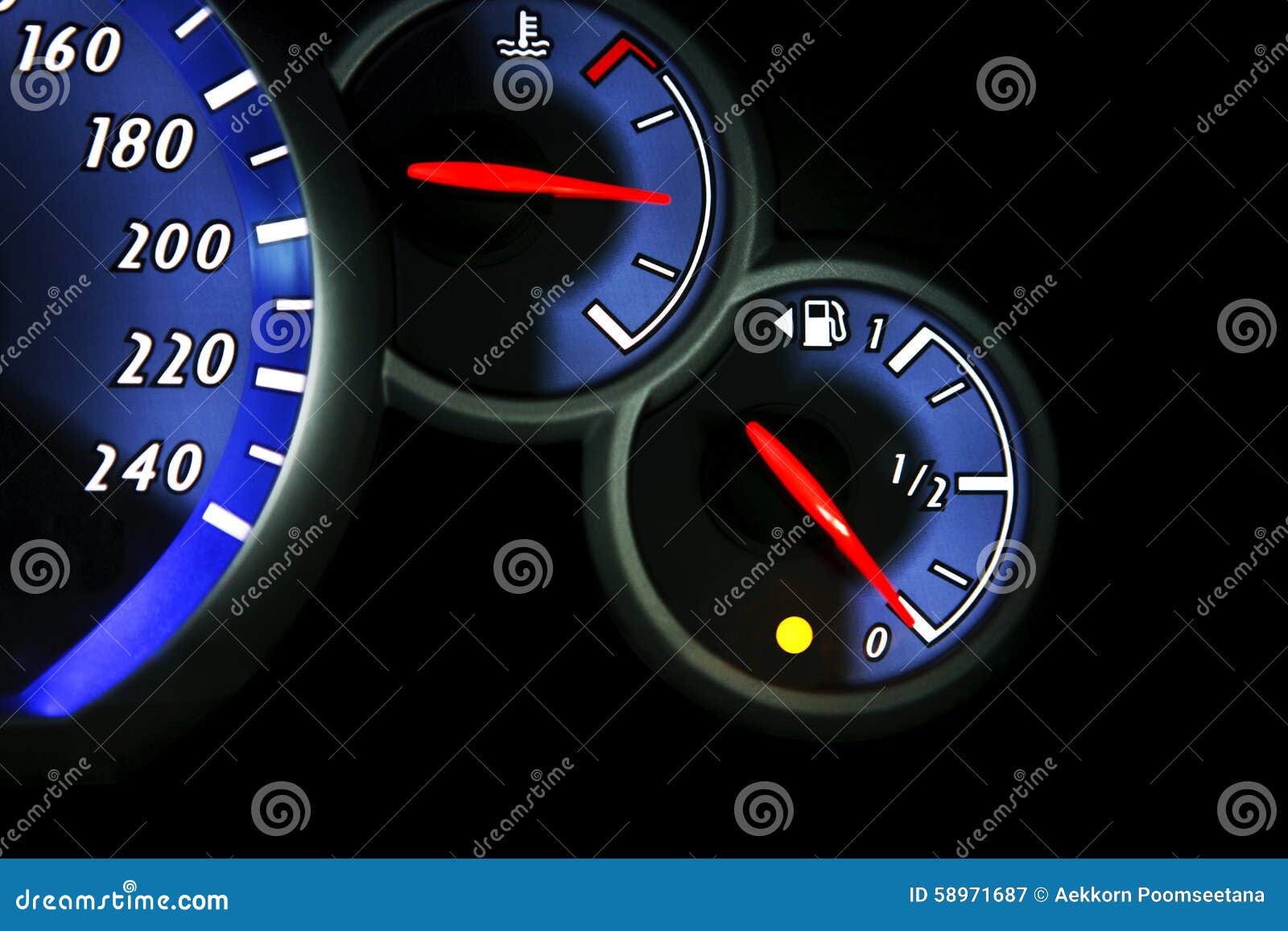 Fuel Gauge Dash Board Close Up Stock Image Image of petrol, icon