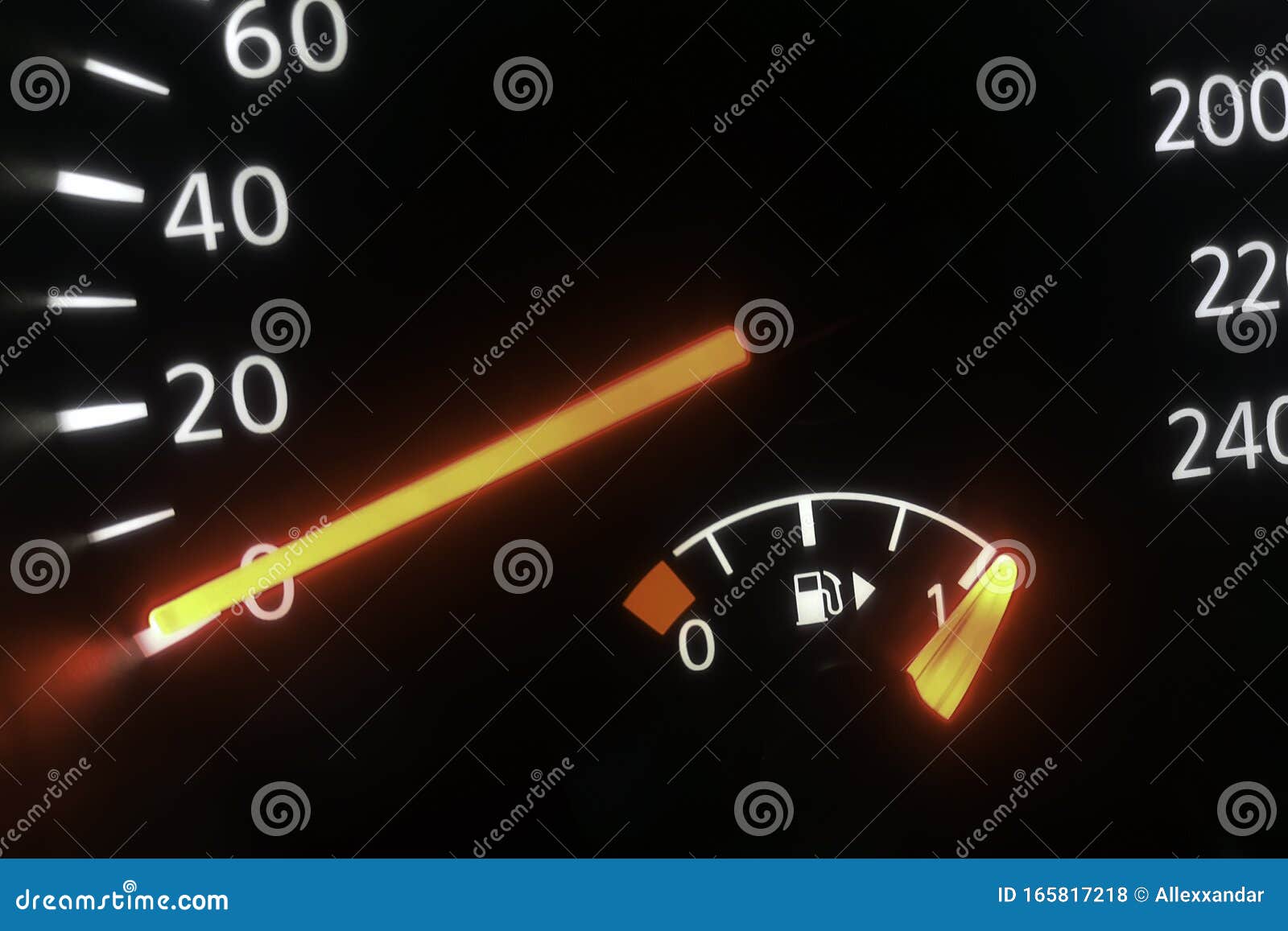 Fuel Gauge, Full Tank, Car Fuel Display Stock Photo Image of closeup