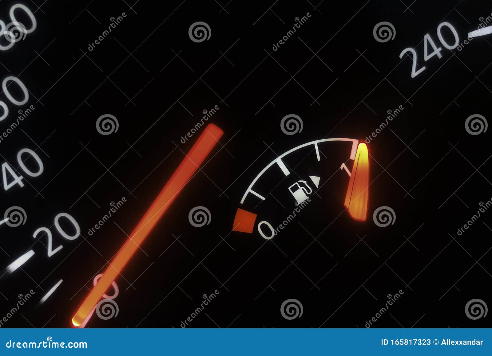 Fuel Gauge, Full Tank, Car Fuel Display Stock Image Image of full