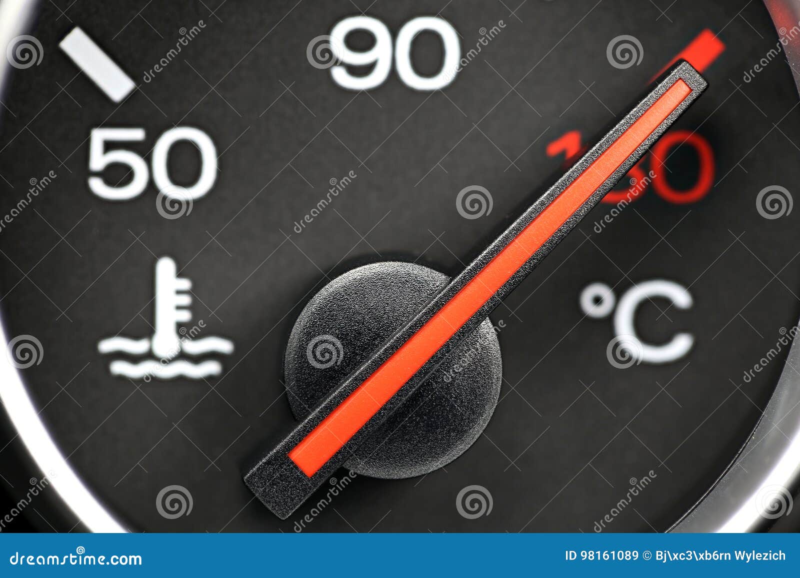 Fuel gauge stock image. Image of overheating, dashboard 98161089