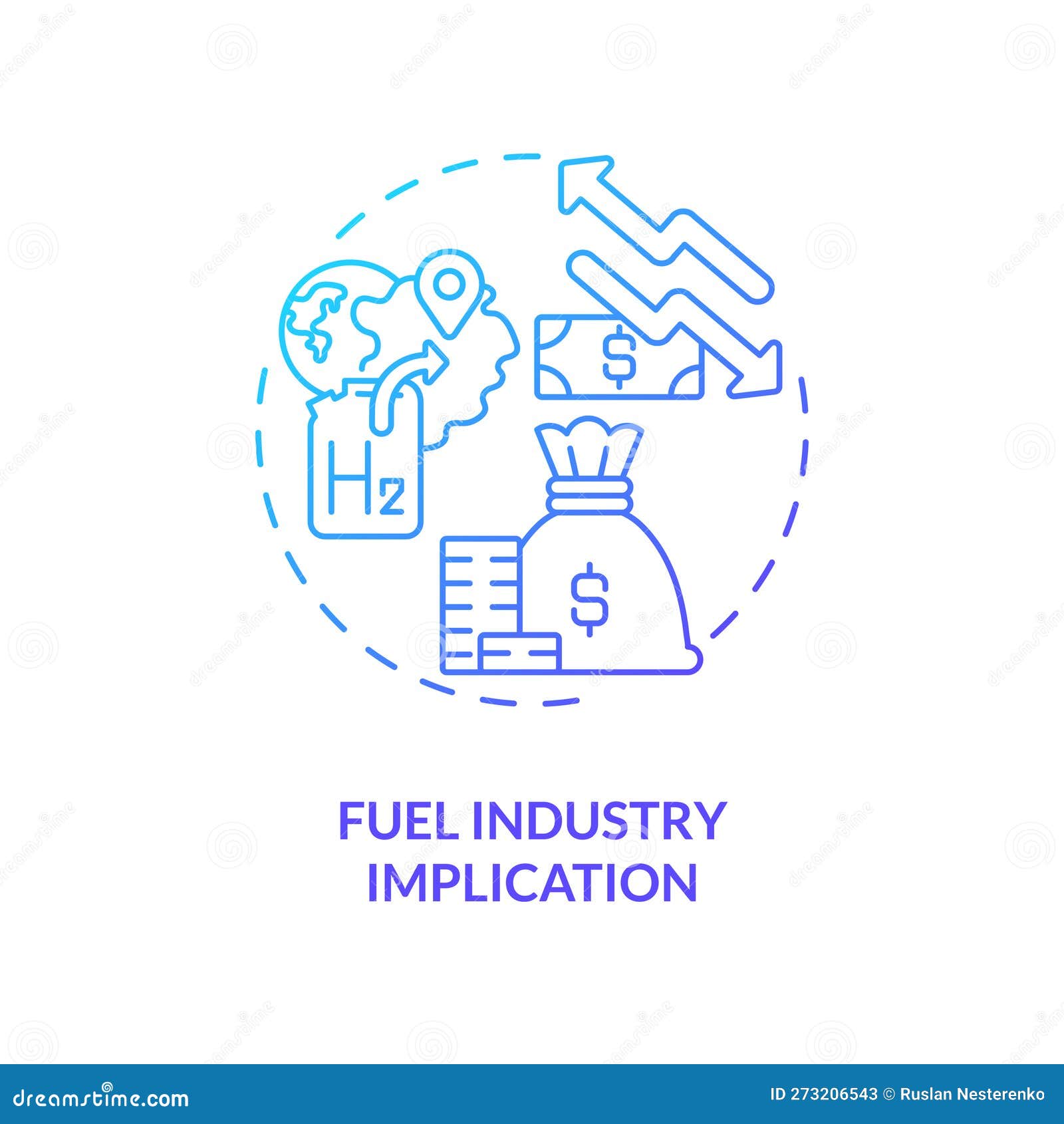 fuel industry implication blue gradient concept icon