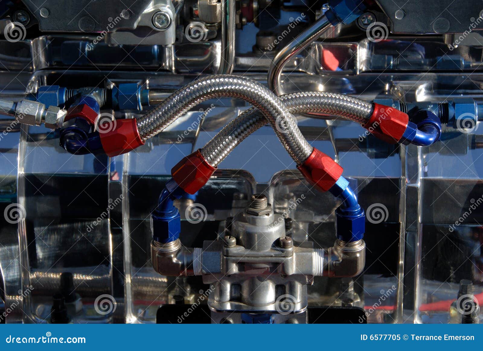 Fuel Lines on Hotrod Engine Stock Image Image of auto, metal 6577705