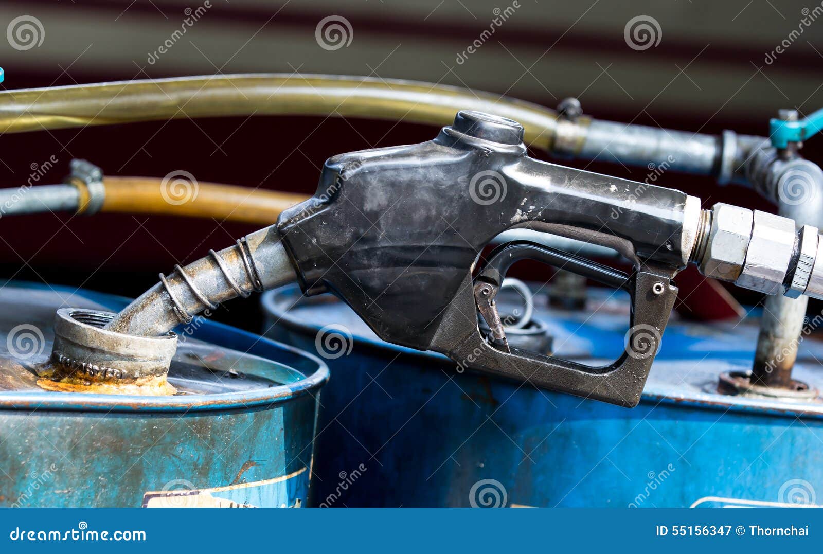 Fuel Nozzle and Oil Tank in Diesel Train Platform Stock Image Image