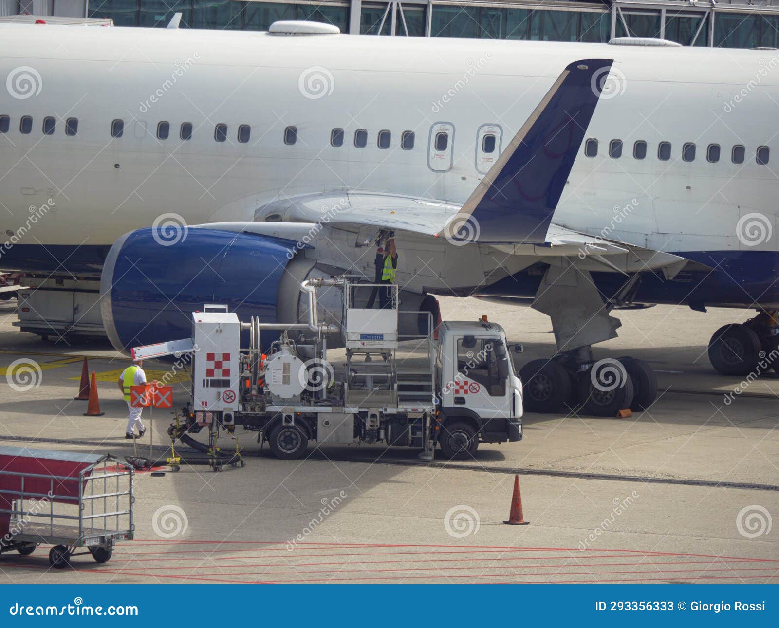 Fuel Refueling Operations To an Aircraft before Takeoff Editorial Stock Photo Image of