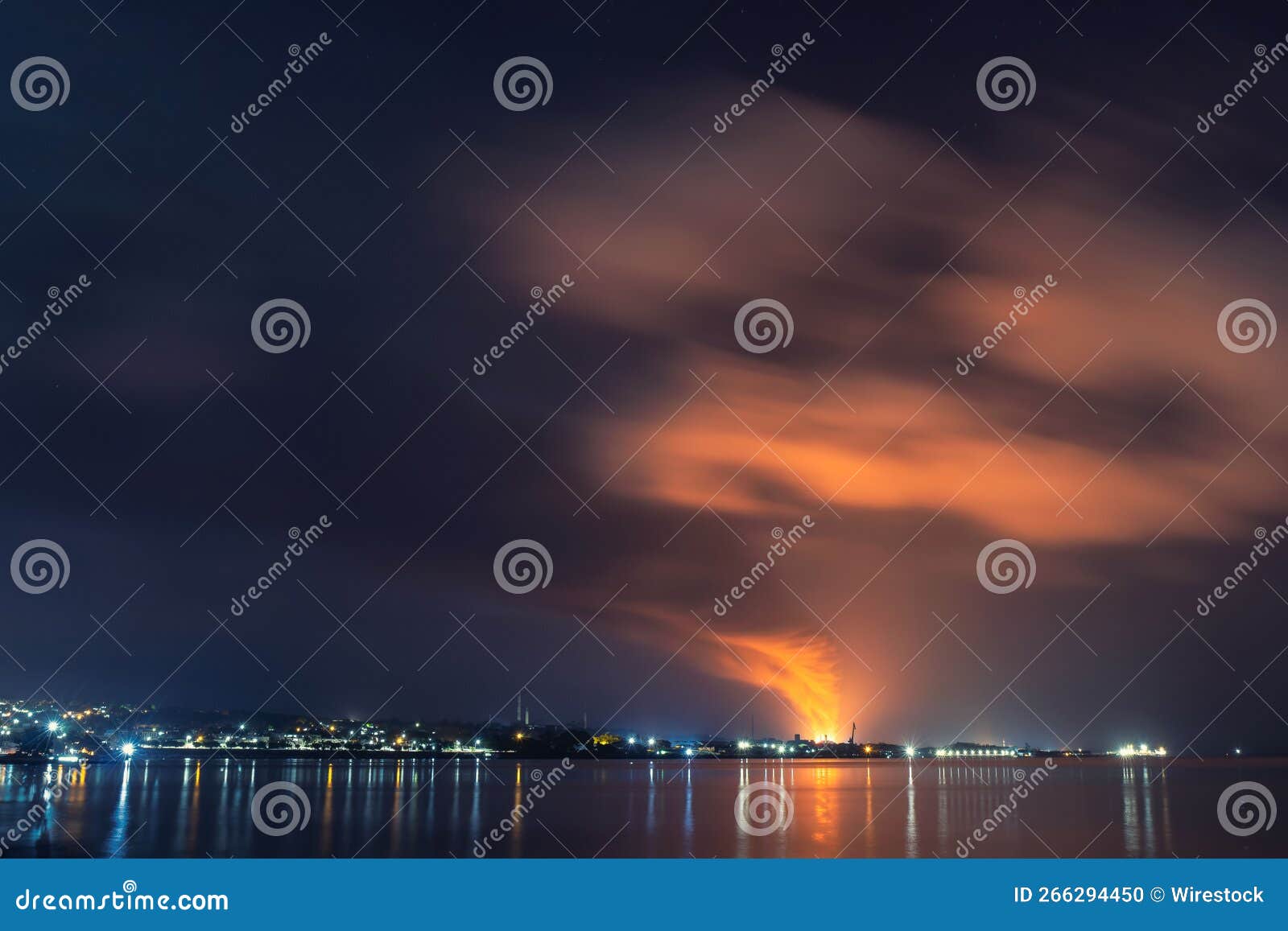Fuel Tank Fire in the Bay of Matanzas Cuba Stock Photo Image of