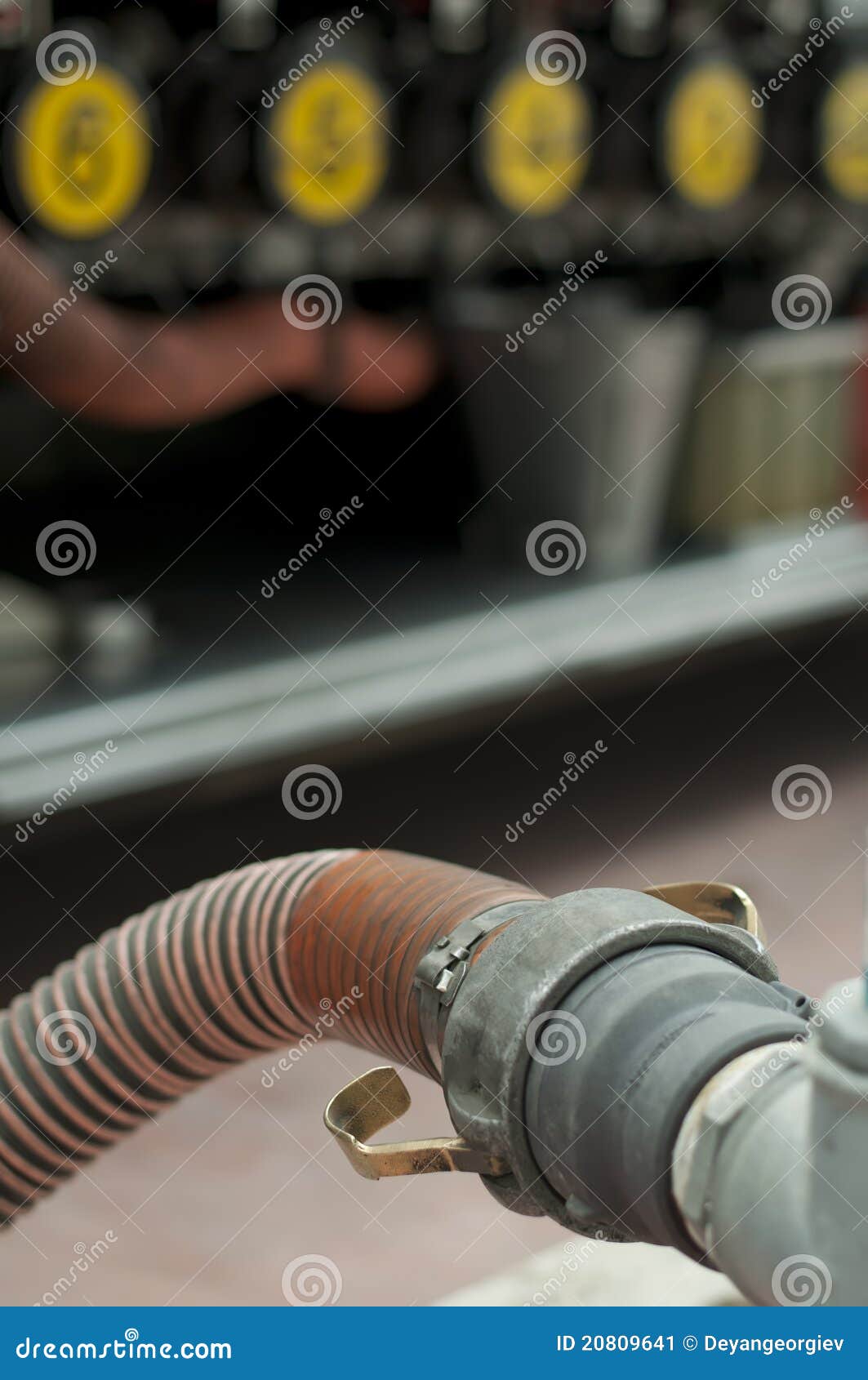 Fuel Truck Which Refill. Hose Close Up Stock Image Image of mechanism