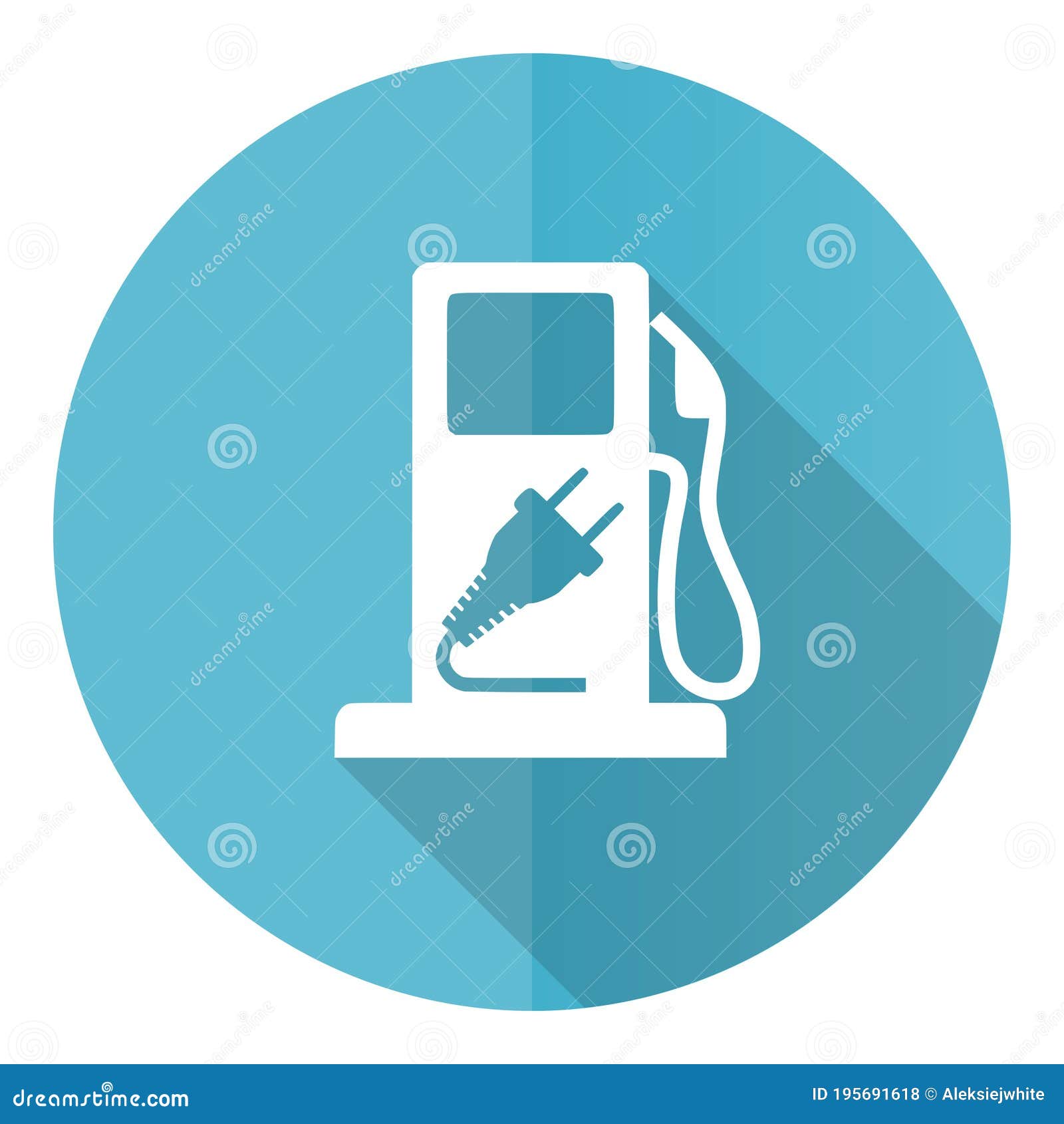 fuel  icon, flat  blue round web button  on white background