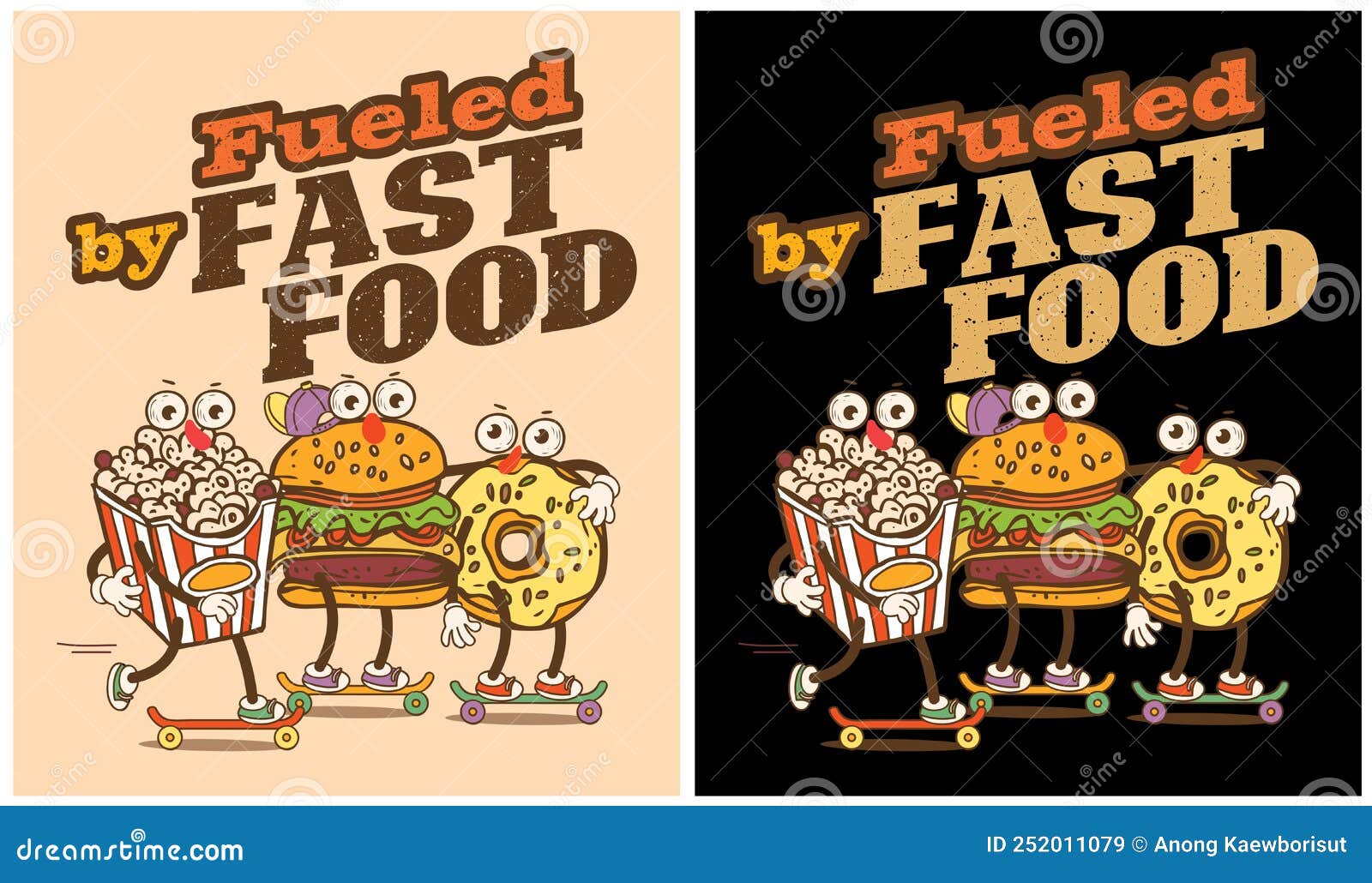 Fueled by Fast Food stock vector. Illustration of fries 252011079
