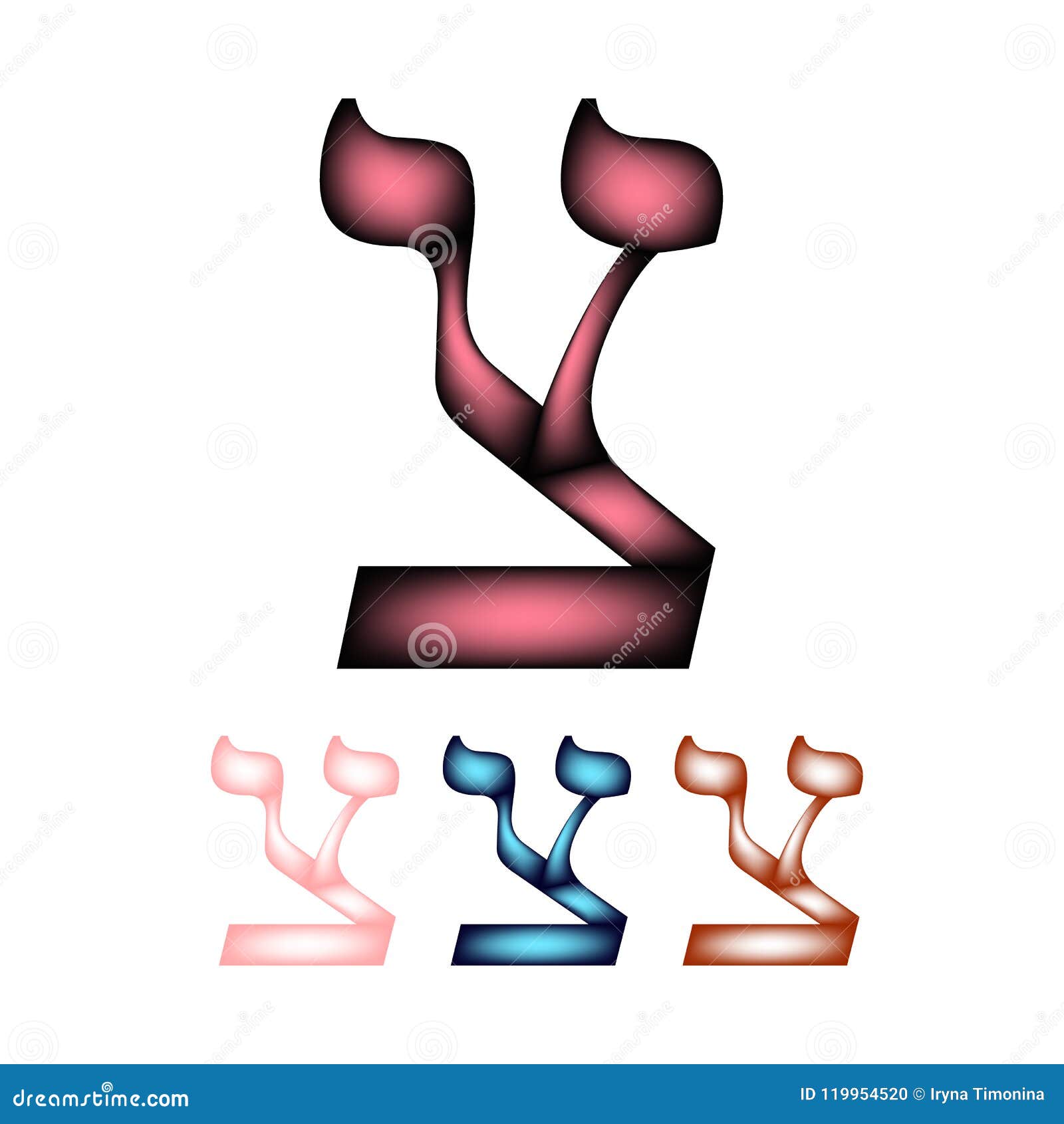 Fuente Hebrea La Lengua Hebrea La Letra Tzadik Ejemplo Del Vector En