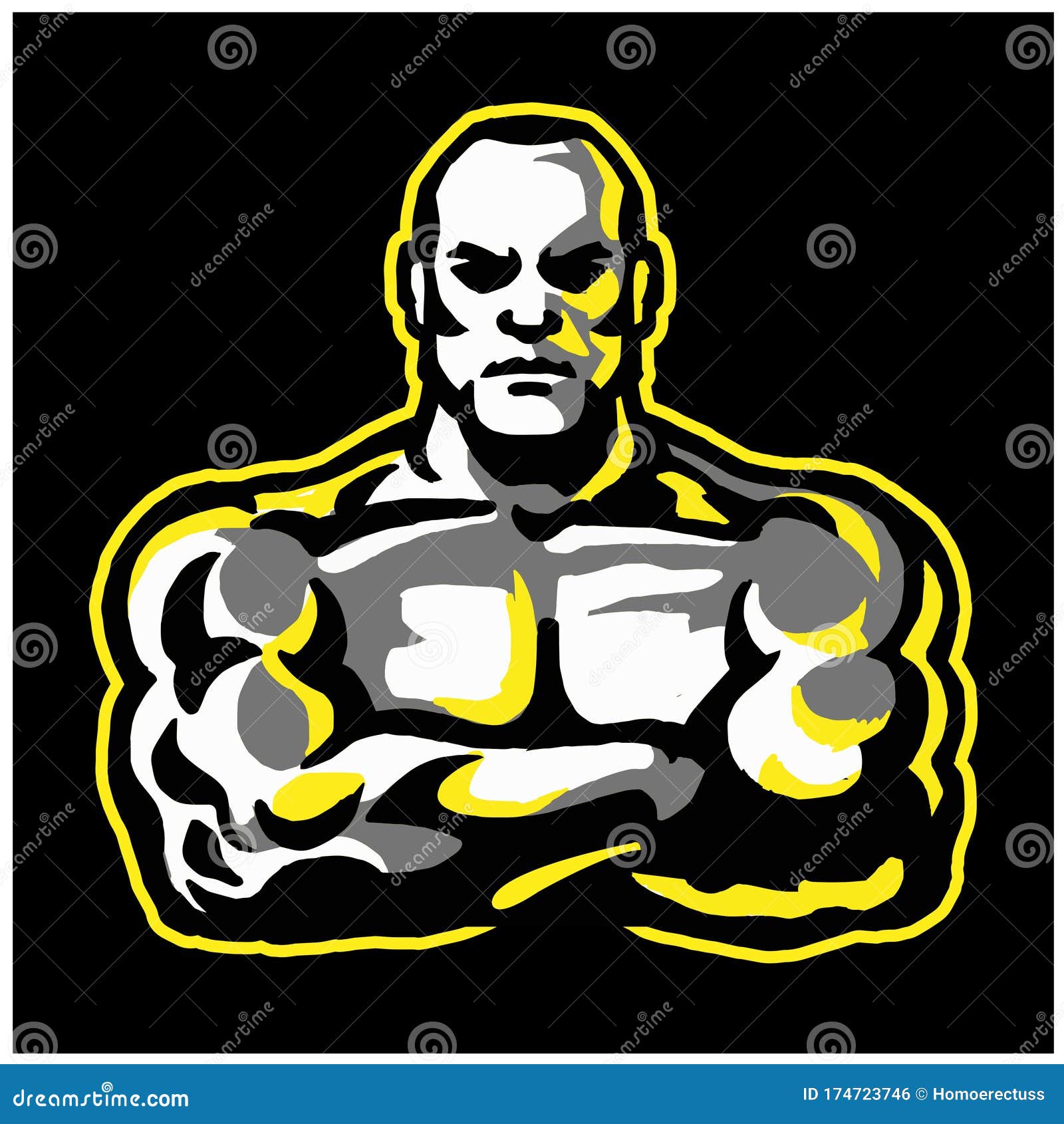 Fuerte Muscular Hombre Deporte Juego De Dibujos Animados Logo Mascota  Ilustración del Vector - Ilustración de fuerza, fuerte: 174723746