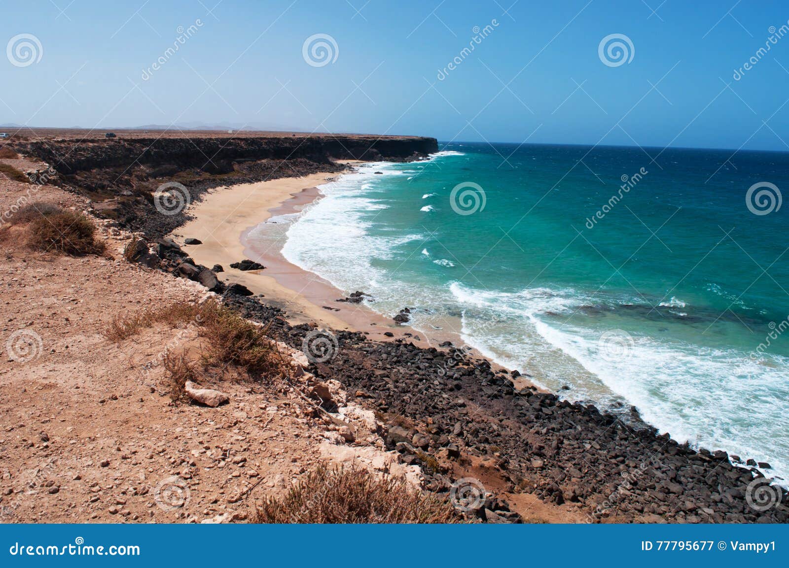 fuerteventura, canary islands, spain, beach, sand, rocks, cliff, escalera, waves, ocean, nature, landscape, desert