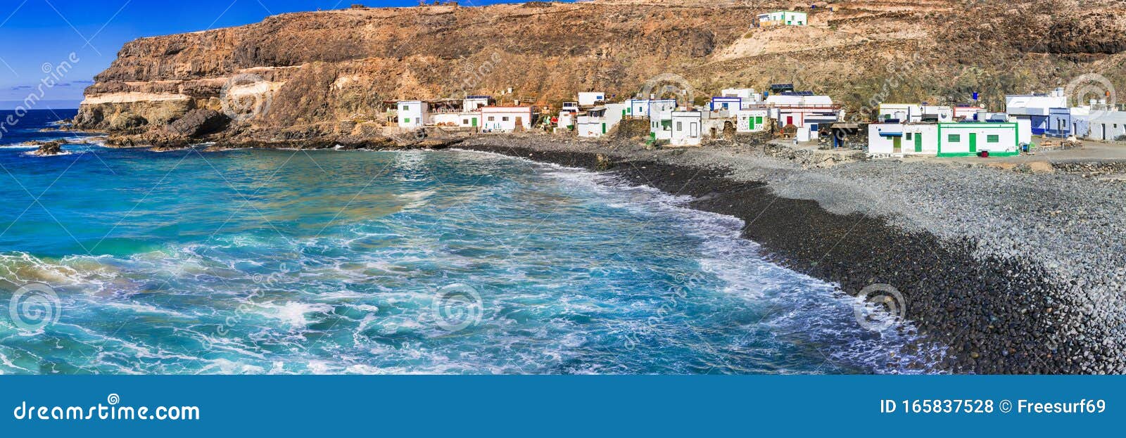 fuerteventura - unspoiled beach and traditional fishing village puertito de molinos. canary islands