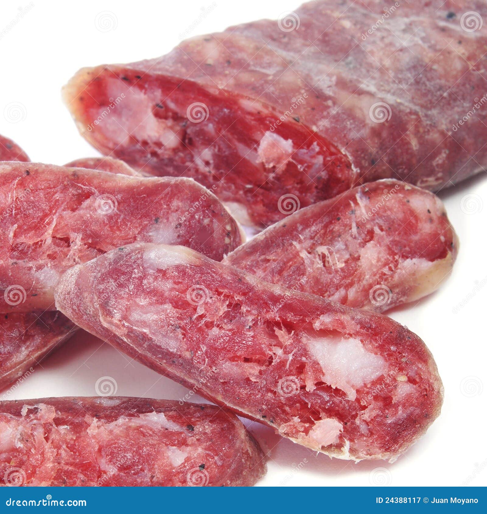 Fuet, spanische Salami stockbild. Bild von nahrung, quadrat 24388117