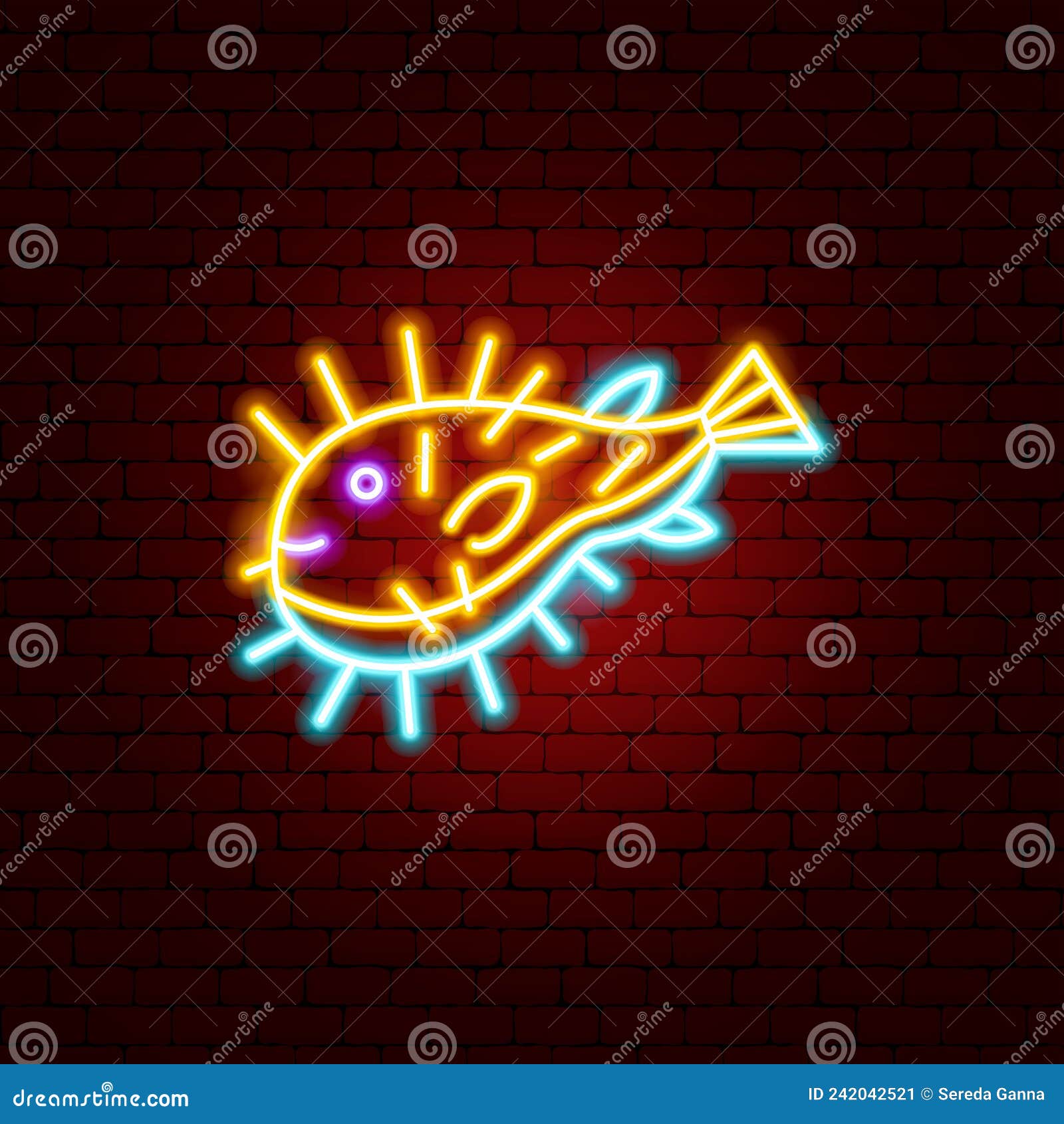 fuga fish neon sign