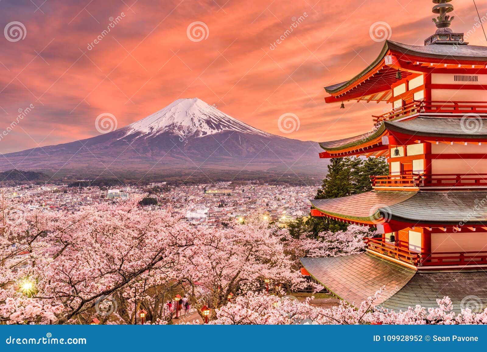 fujiyoshida, japan spring landscape