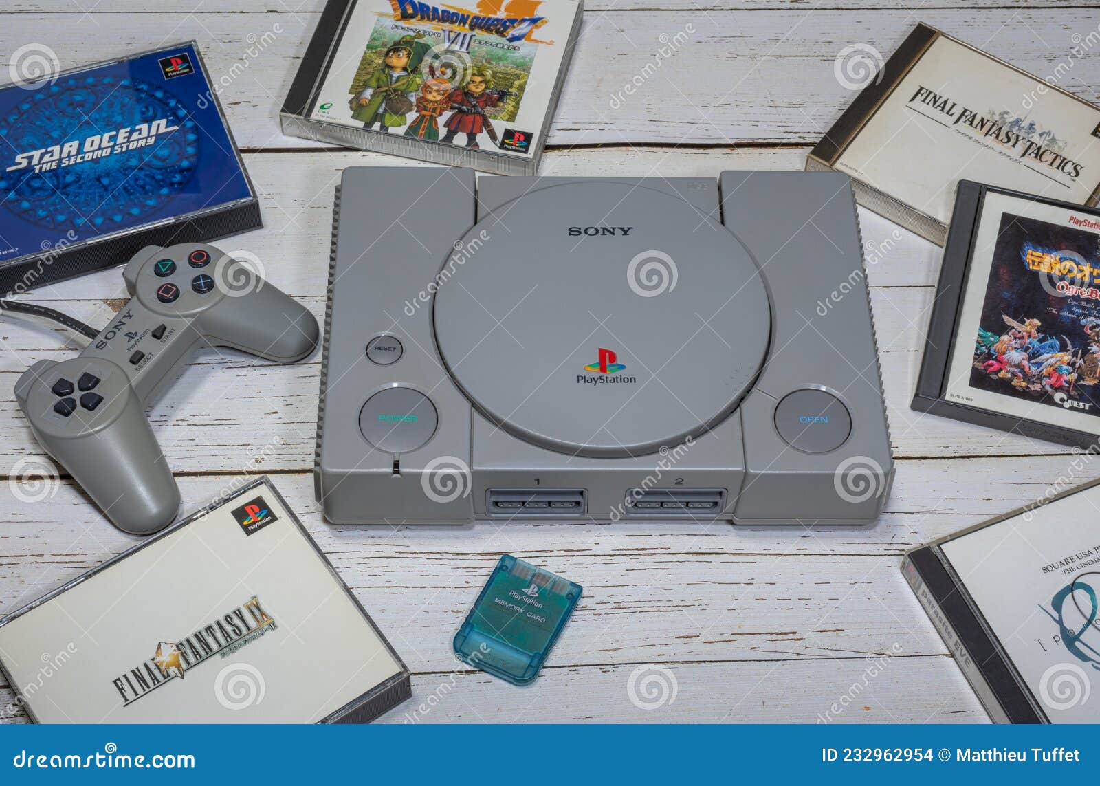 Sony PlayStation 1 PS1 Gray Game Console Full Set Japanese Version