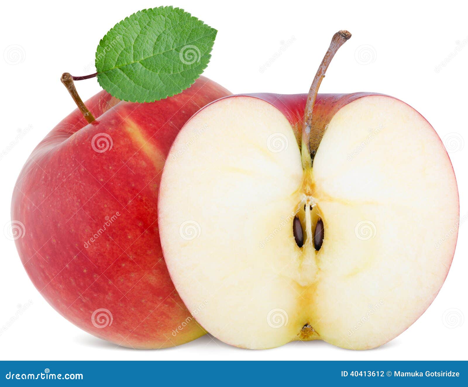 Full apple and cut slice stock photo Image of front 