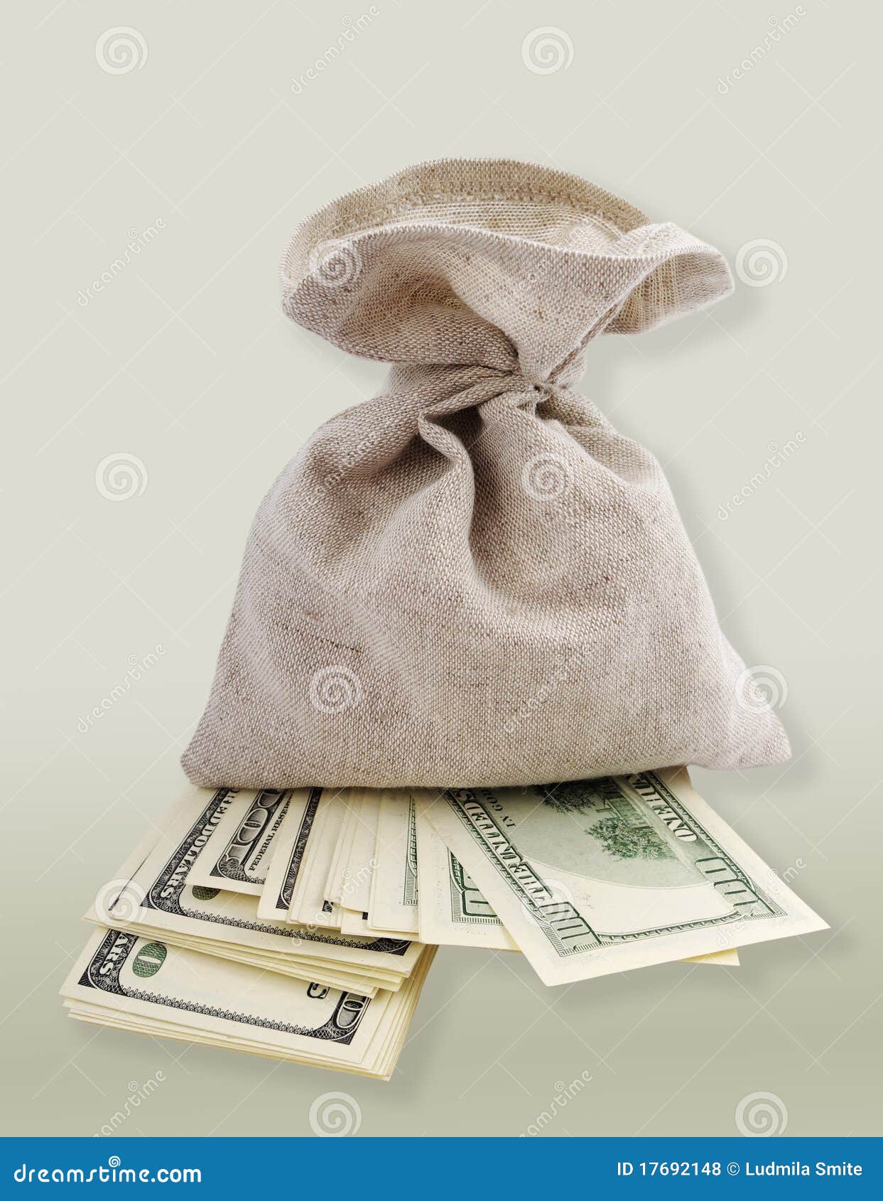 Full bag and money. stock photo. Image of exchange, economic 17692148