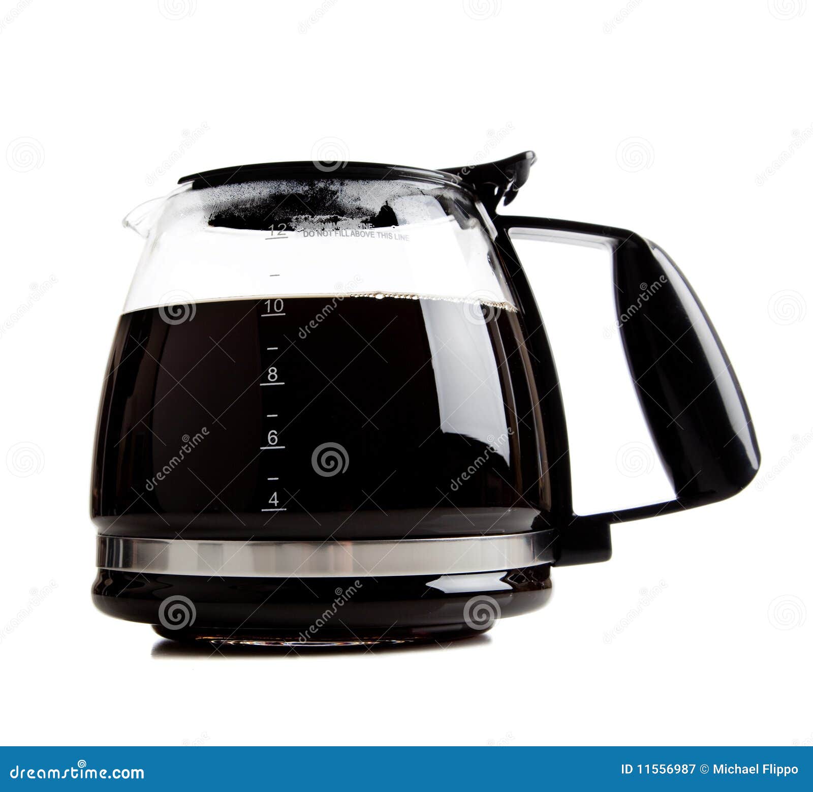 Full Black Coffee Pot on White Stock Image Image of espresso, morning 11556987