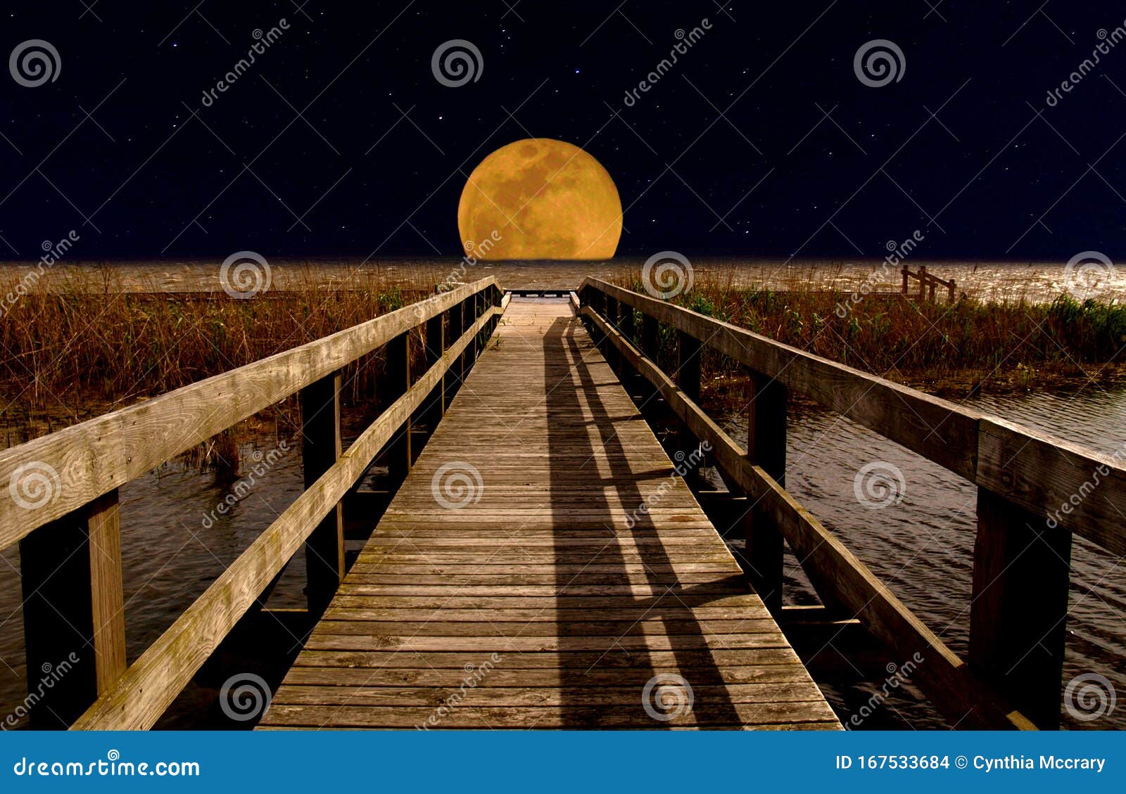 full blood moon over currituck sound on the outer banks