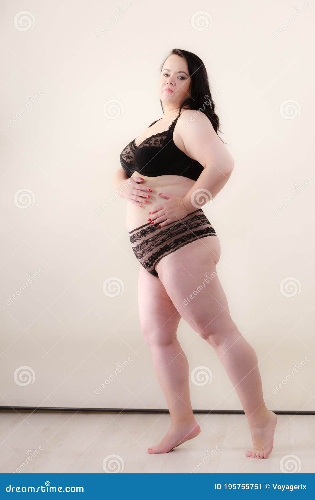 Full Body of Fat Adult Woman in Lingerie Stock Image - Image of lingerie,  belly: 195755751