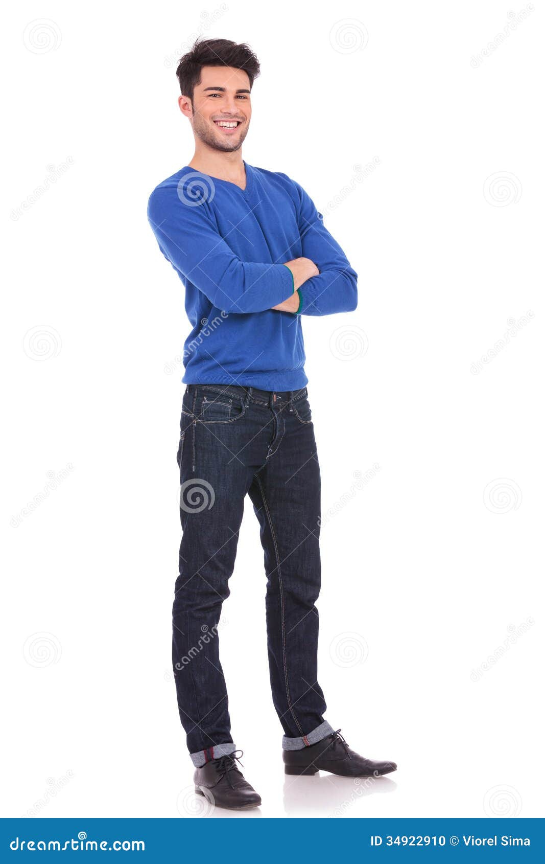Full Body Picture of a Young Confident Man Stock Photo - Image of shirt
