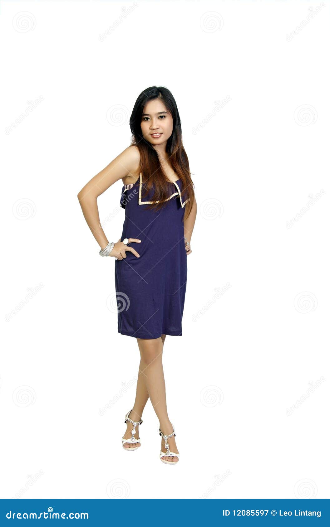 Full Body Portrait Of Beautiful Asian Woman Royalty Free