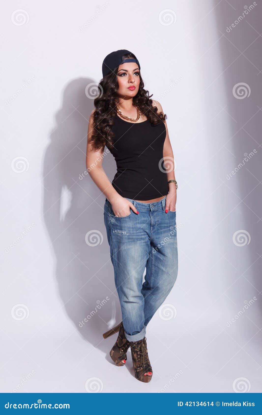 Full Body Portrait of a Beautiful Young Woman Stock Photo - Image of ...