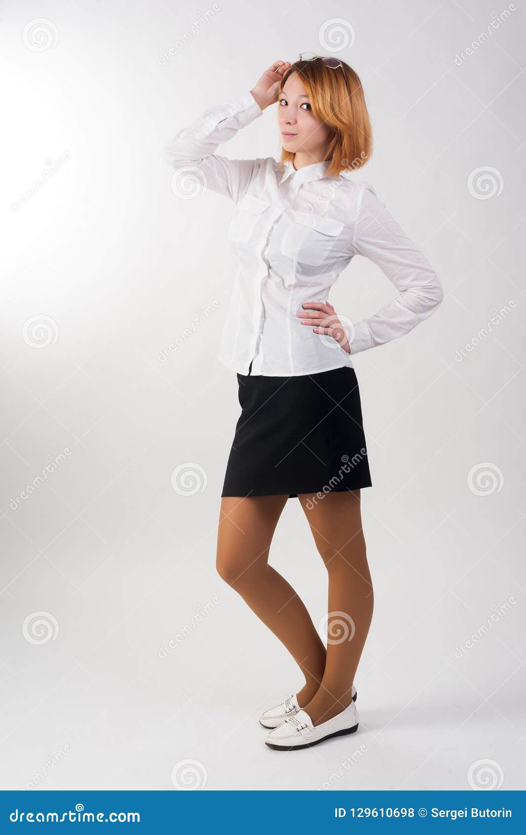Full Body Portrait of Young Business Woman Stock Photo - Image of girl ...