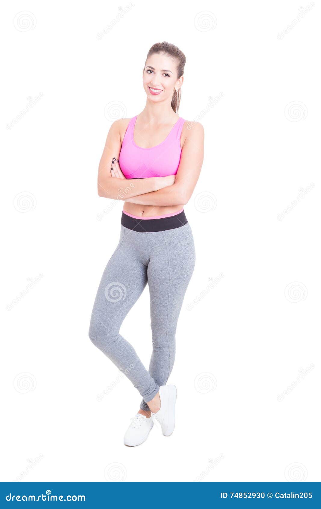 Full Body of Woman Fitness or Aerobic Instructor Stock Photo - Image of ...