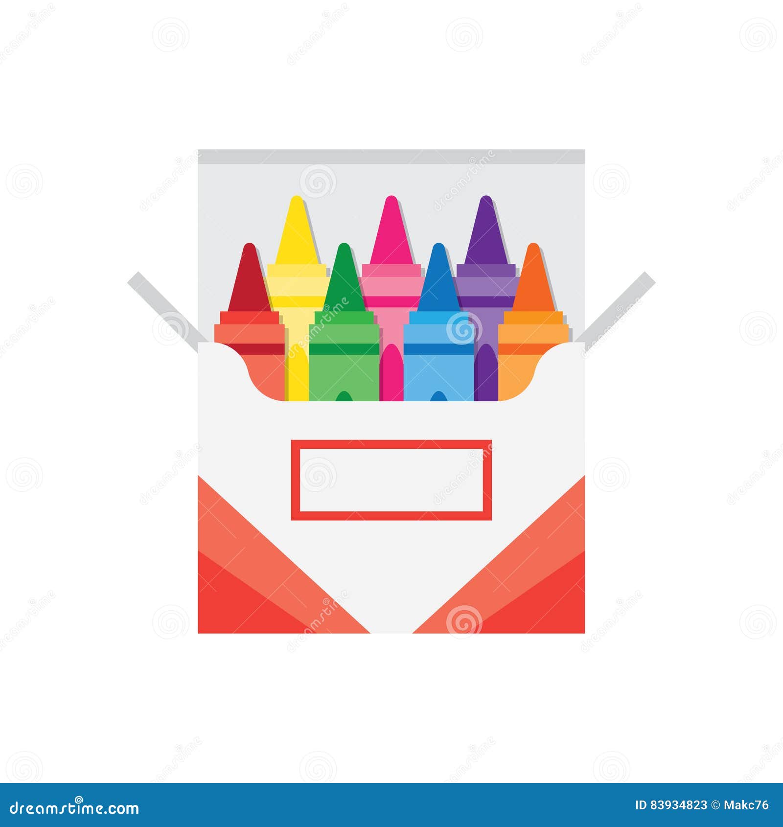 Full Box of Wax Colorful Crayons Stock Vector Illustration of object