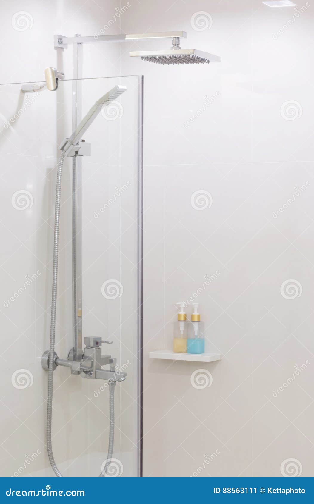 Full chrome shower head stock image. Image of showering 88563111