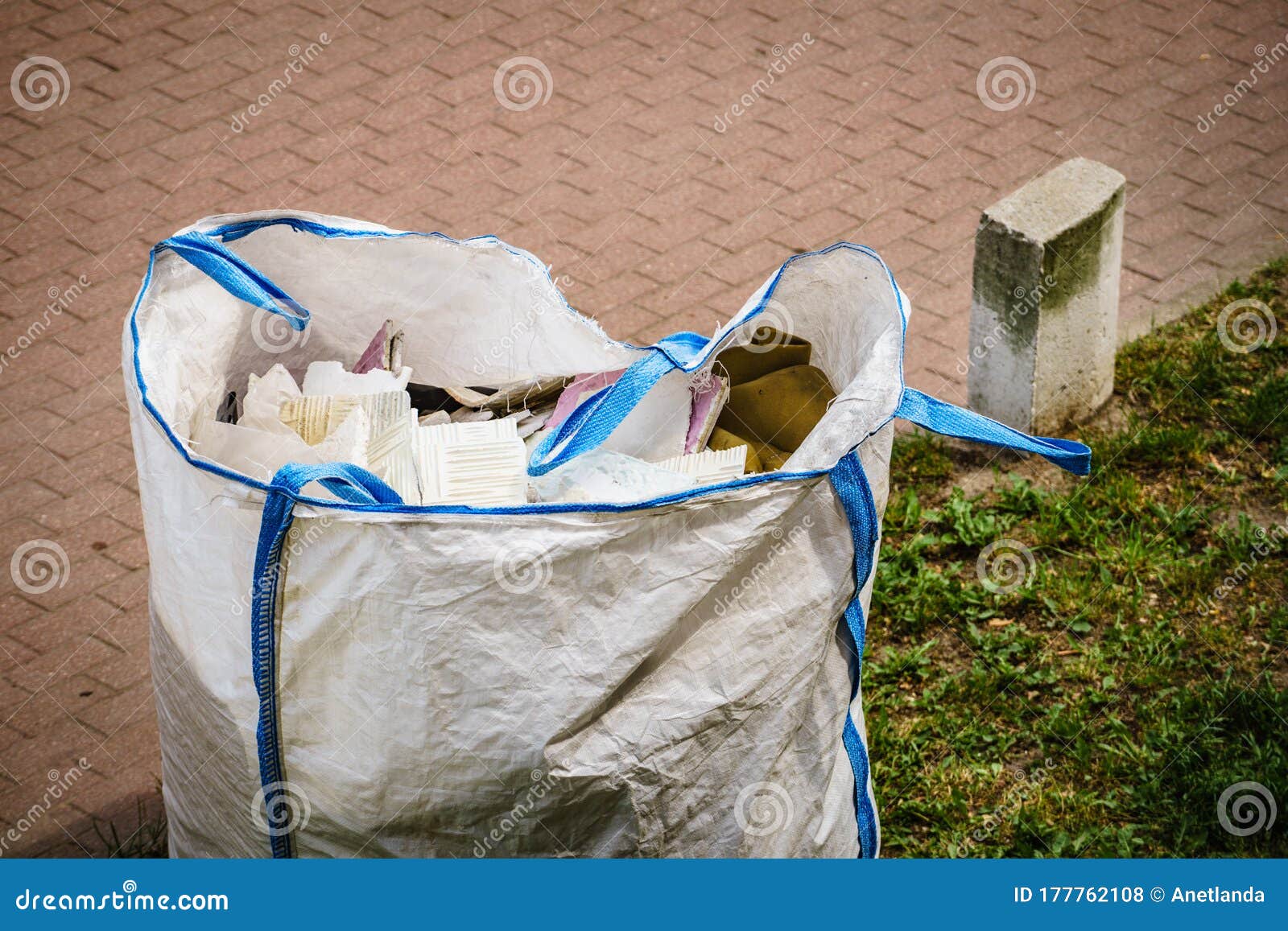 Construction waste debris bags, garbage bricks and material from Stock  Photo by ©alga38 57306407