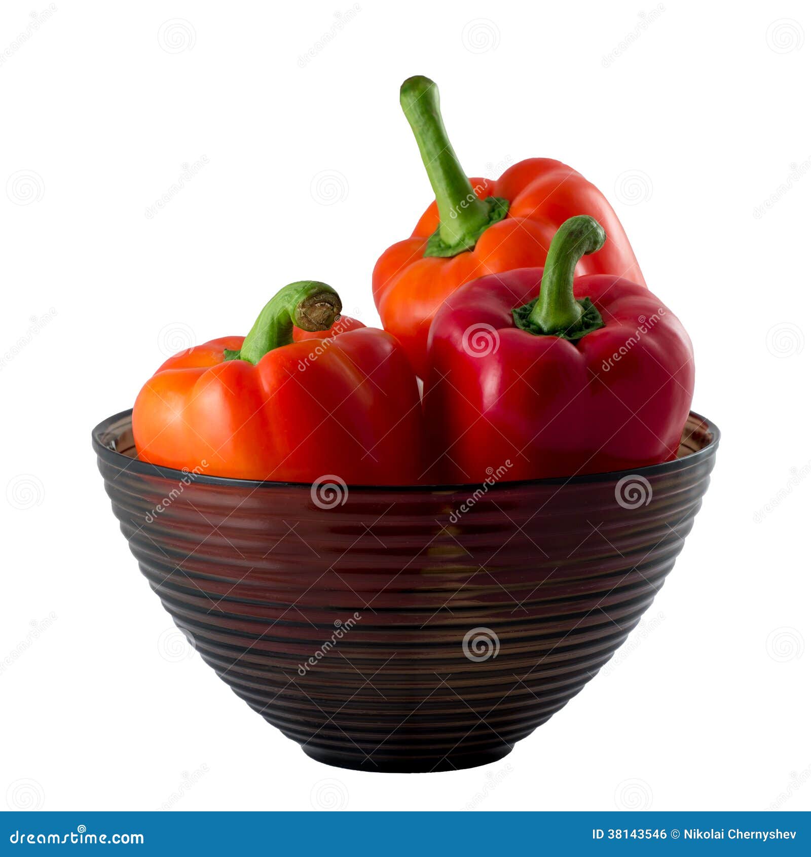 Full Cup of Red Bell Pepper Isolated White Stock Photo Image of