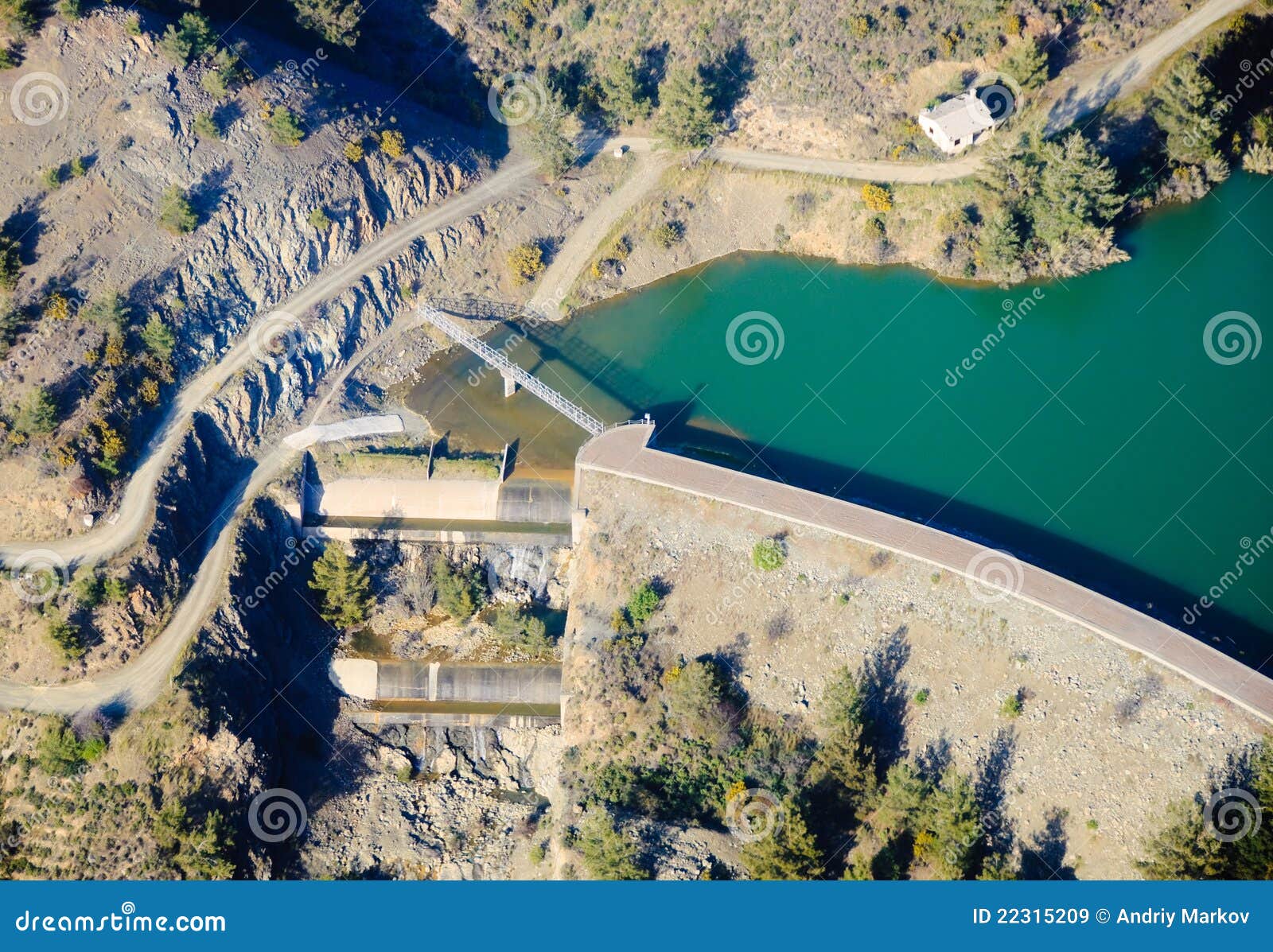 Full dam in Cyprus stock image. Image of aerial, aero 22315209
