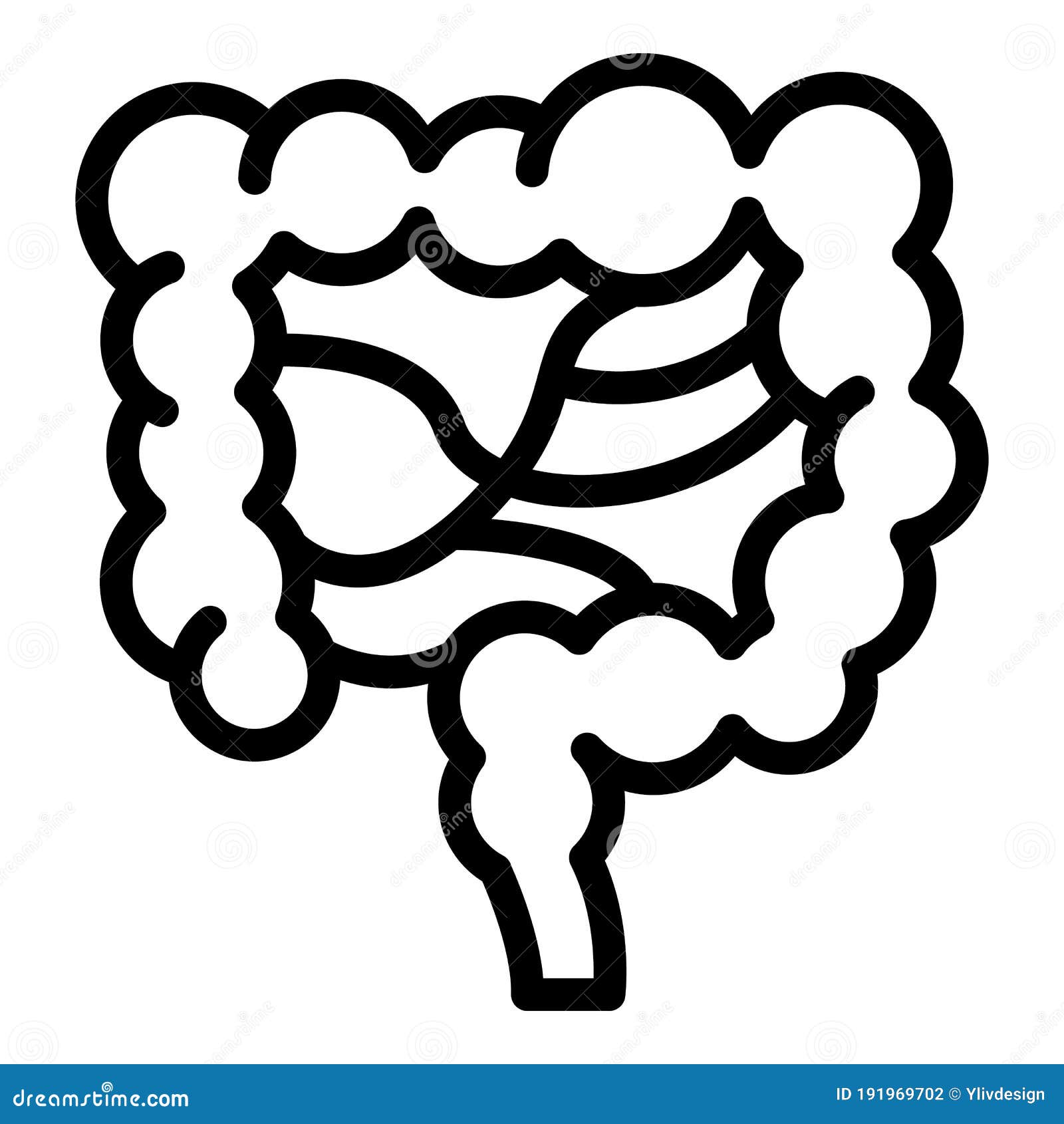 Full Digestion Intestine Icon, Outline Style Stock Vector ...